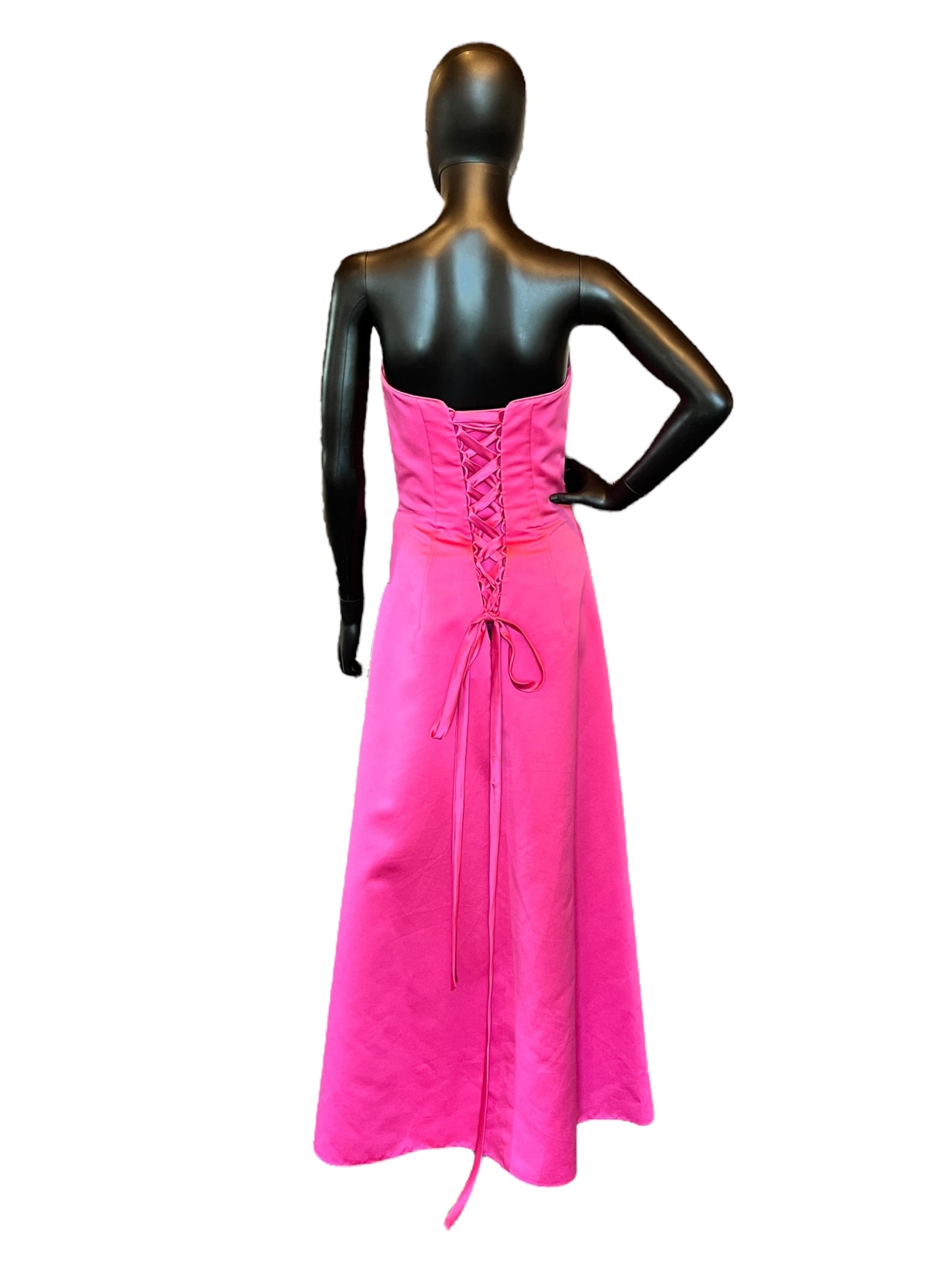 Pink Bridesmaid Corset Formal Dress