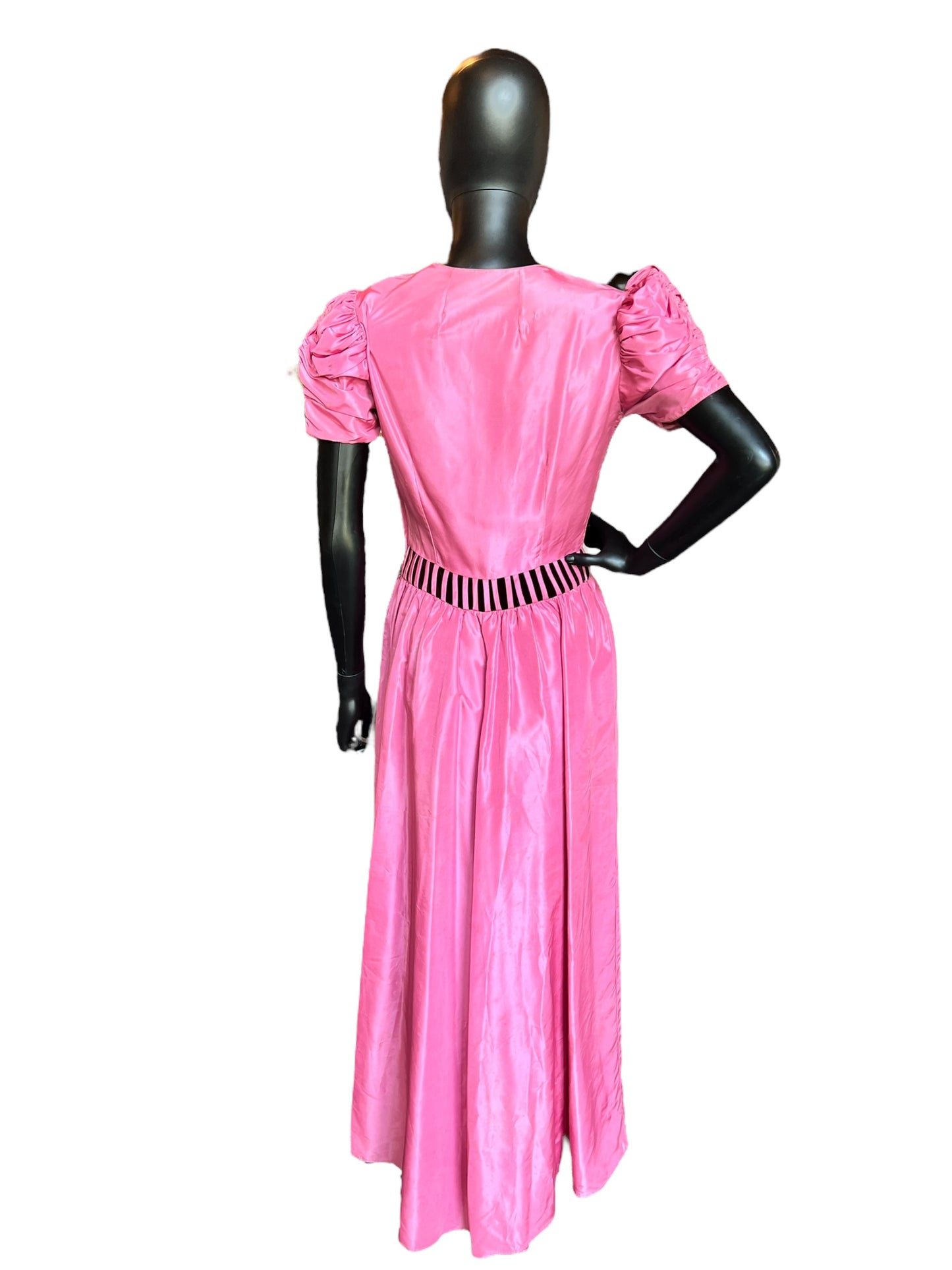 Vintage 40s Pink/Burgundy Taffeta Evening Gown