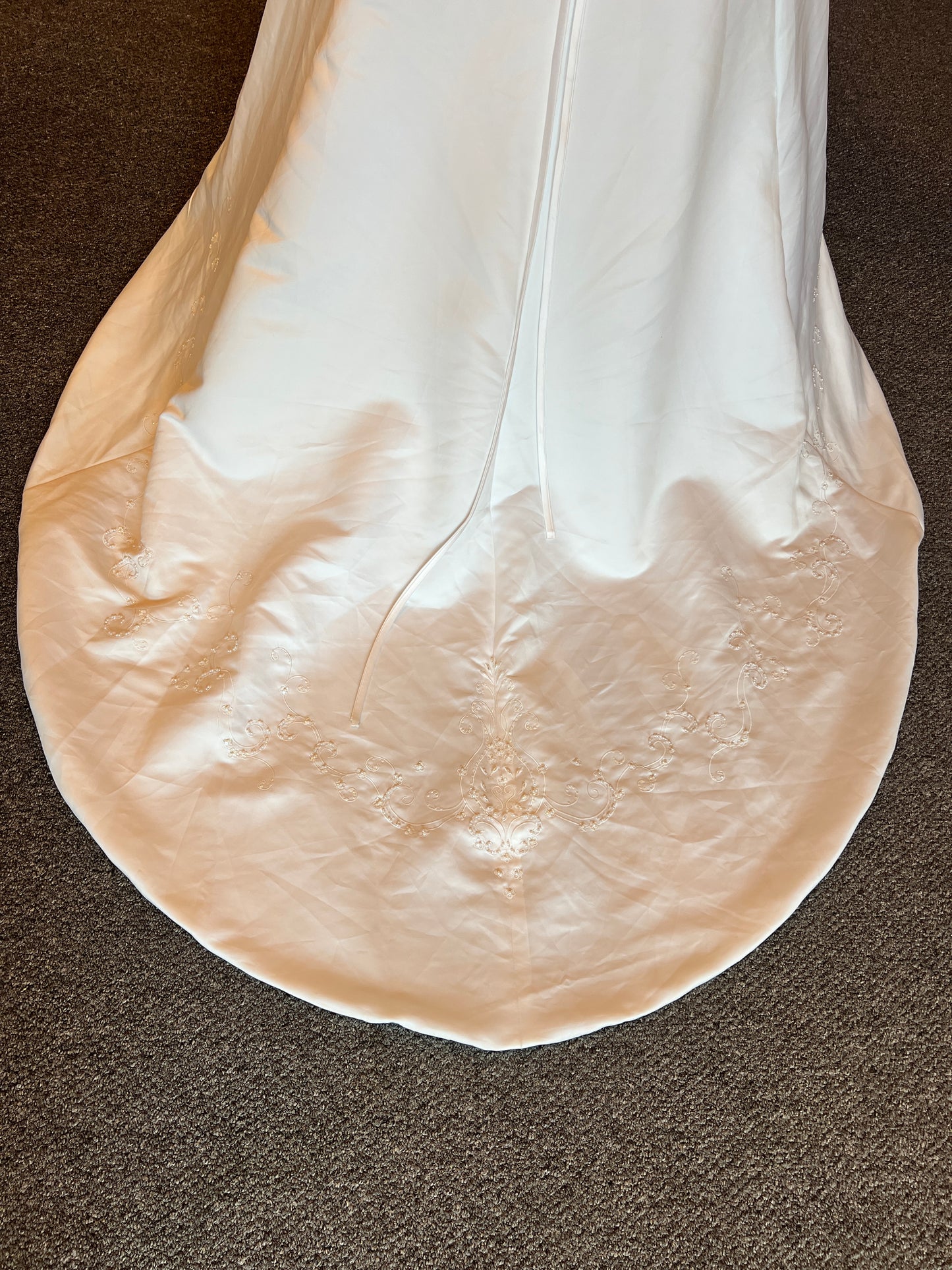 Bridal Originals V-Neck Beaded Satin Wedding Gown