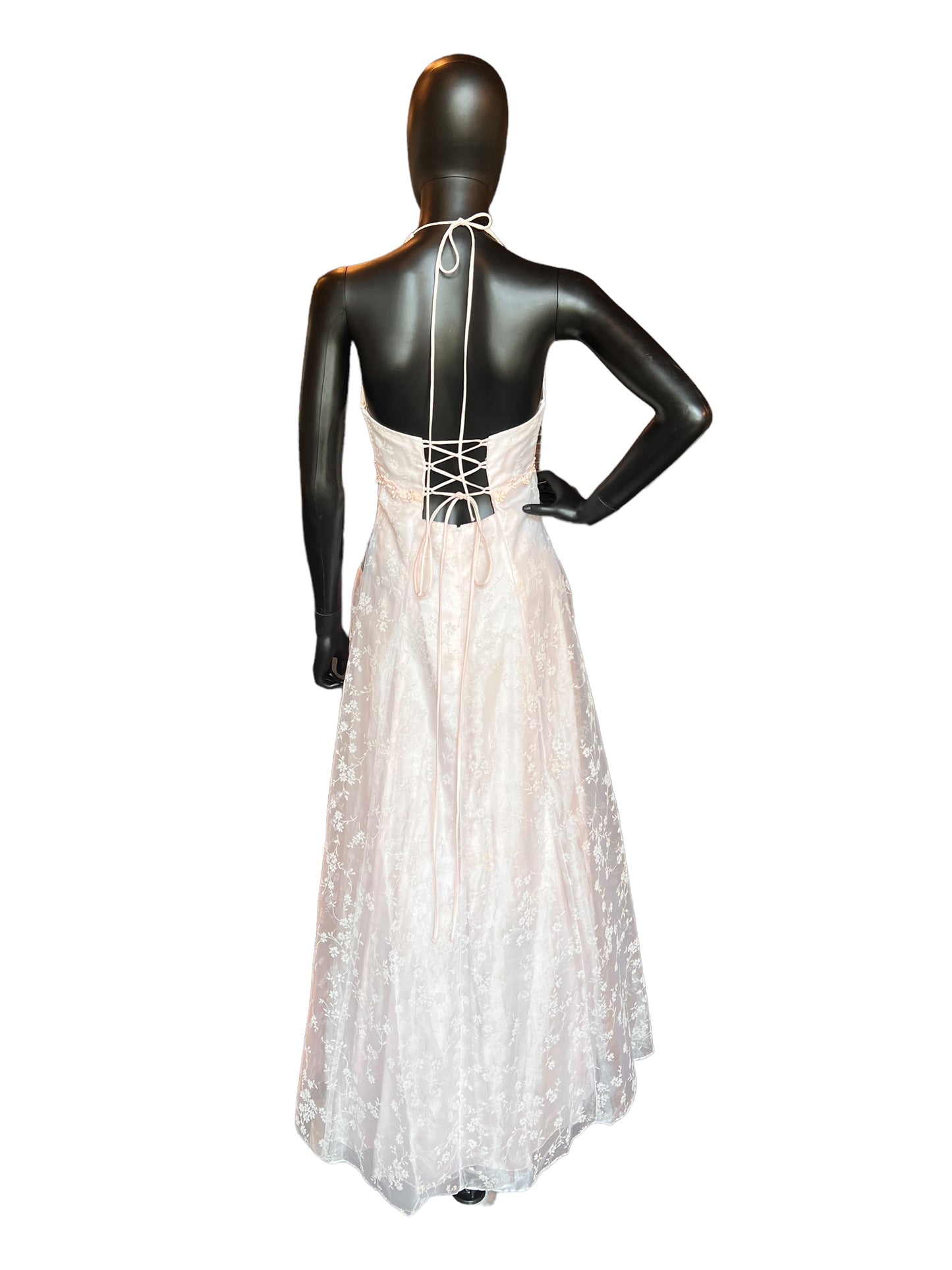 Pink Sparkle Organza Prom Dress