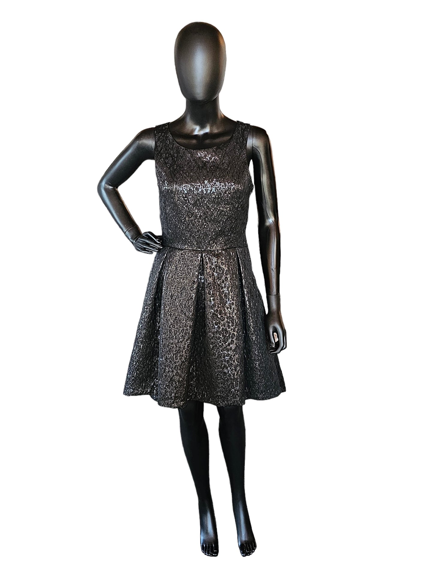 Black Jacquard Shimmer Cocktail Dress