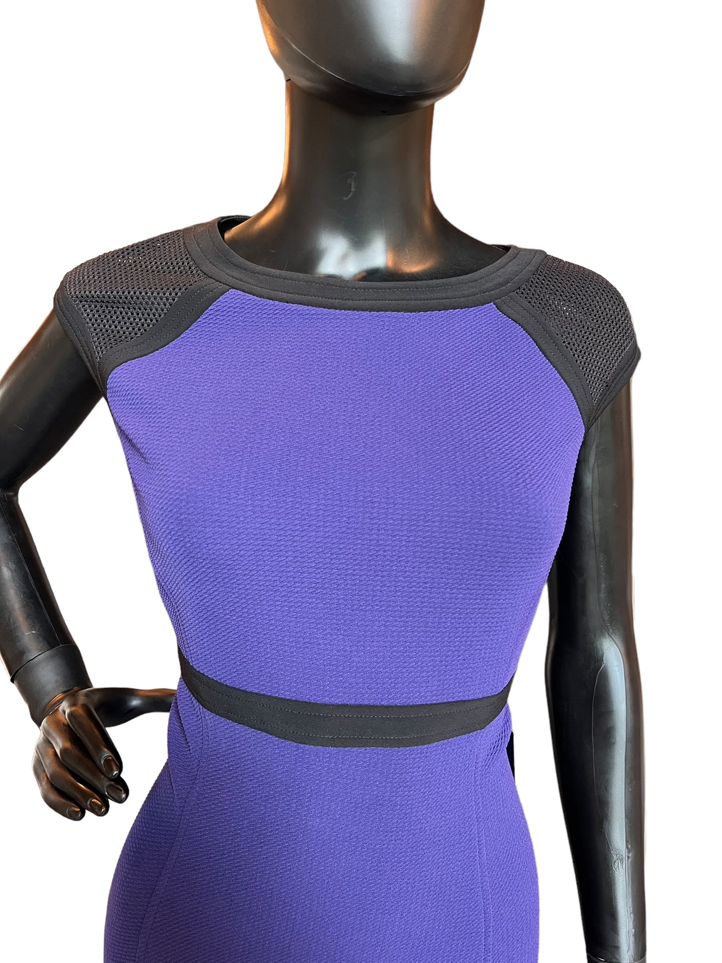 Black/Purple Sheath Knee Length Dress