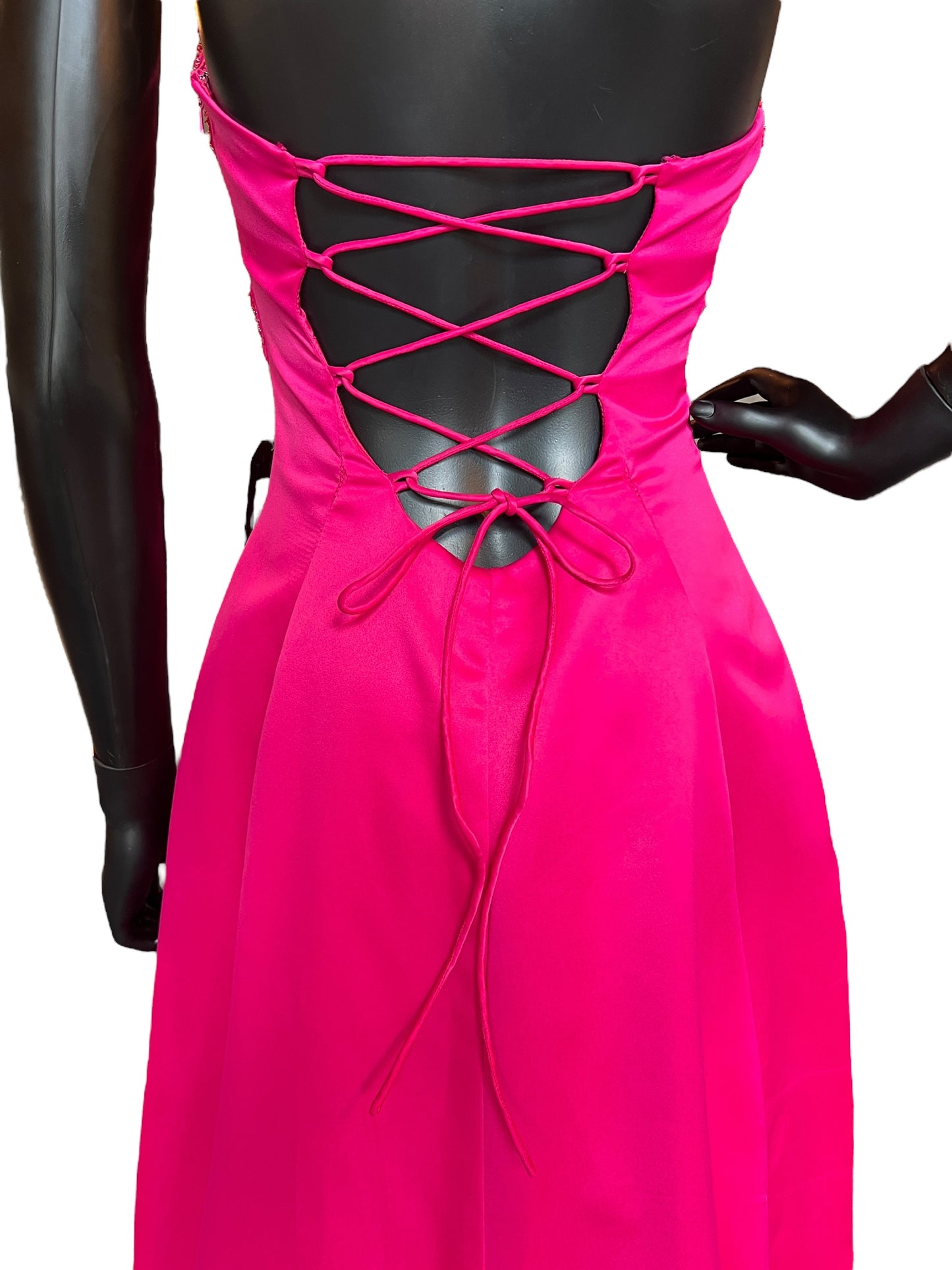 Hot Pink Prom Maxi Formal Dress