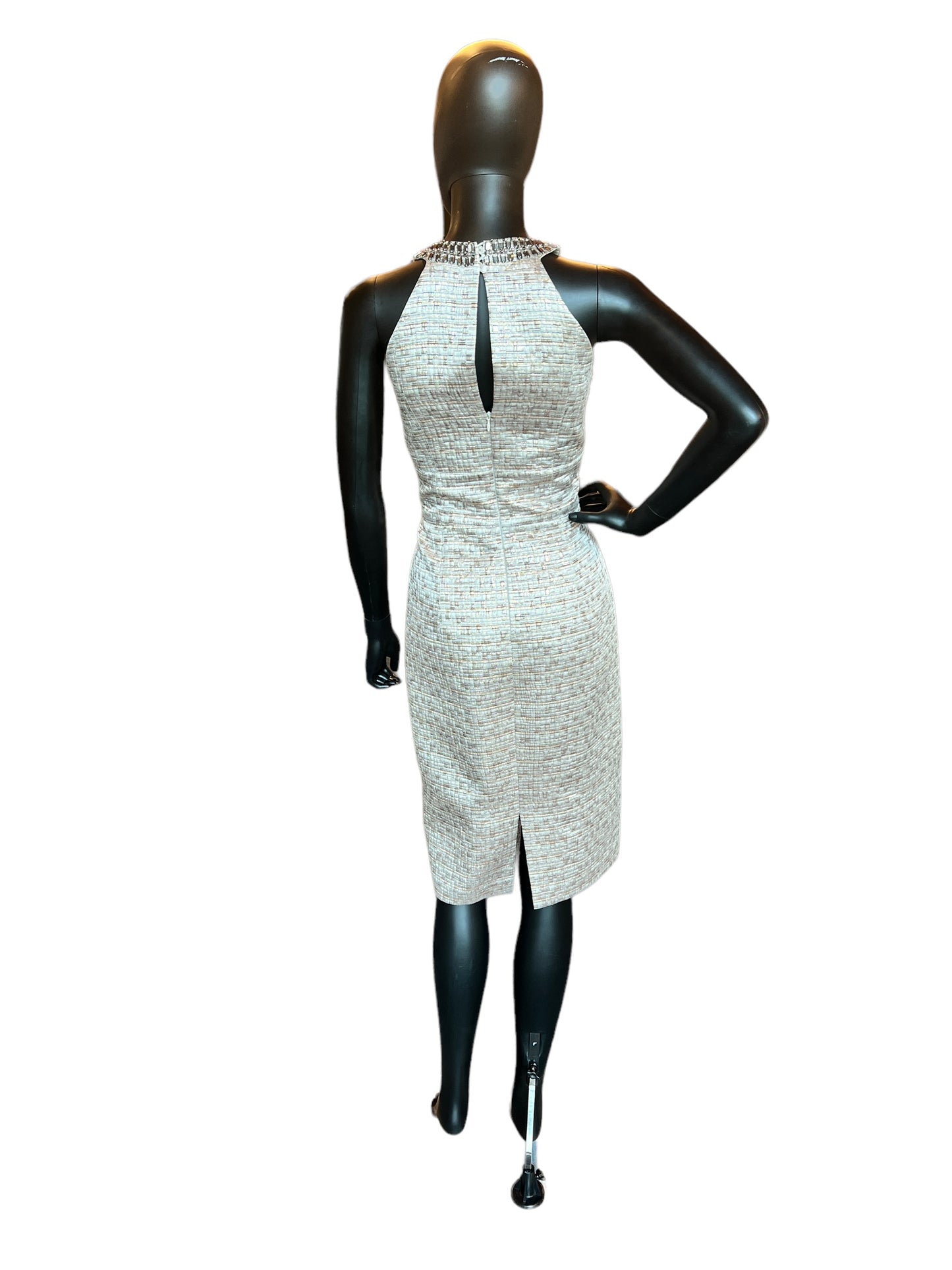 Maggie London Metallic Halter Cocktail Dress