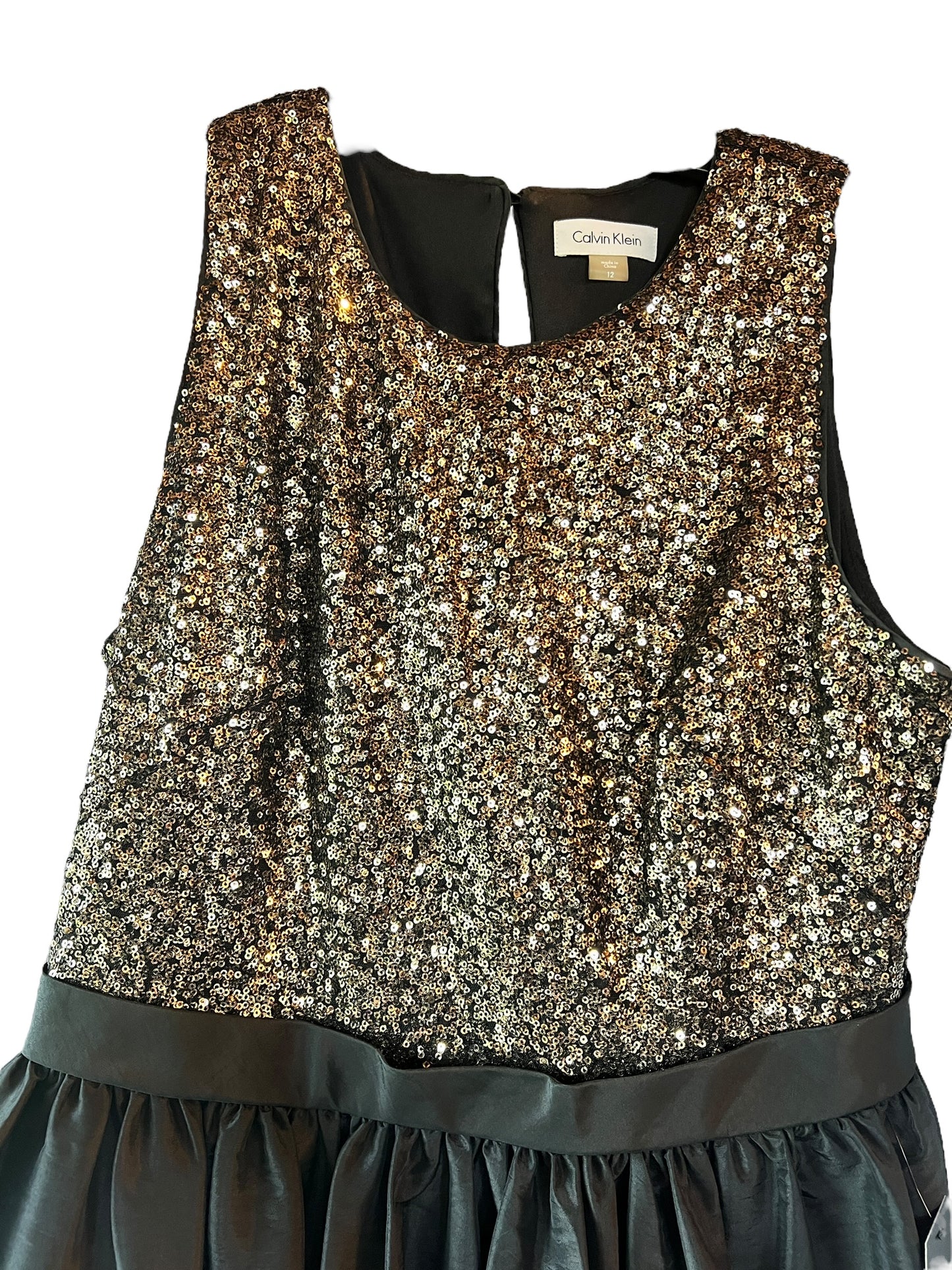 Gold Sequin Calvin Klein Short Cocktail Dress / Party Dress