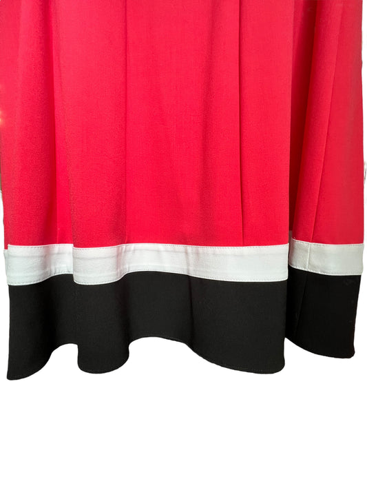 Pink/Black Color Block Belted Shift Dress