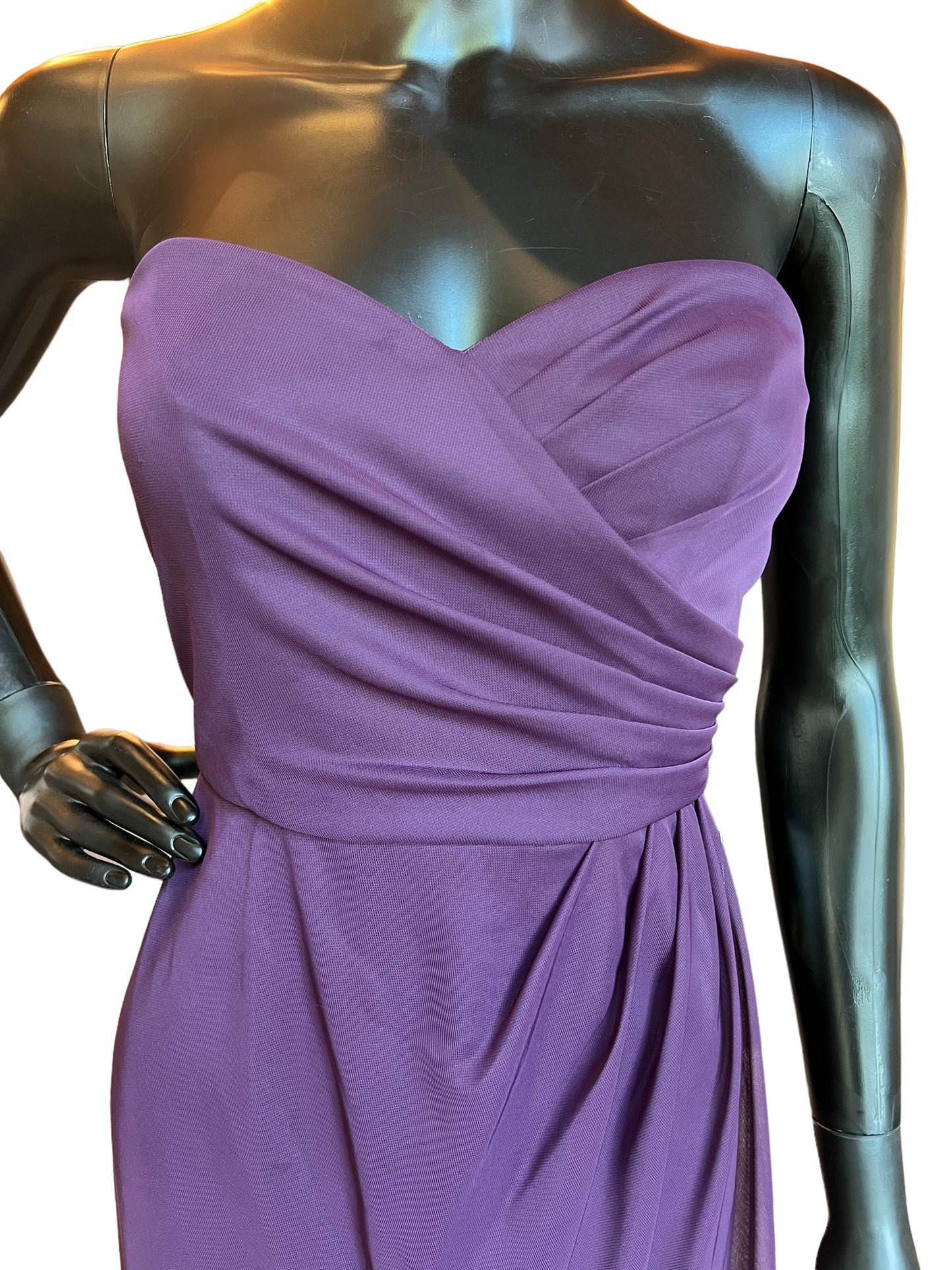 Plum Chiffon Sweetheart Short Dress