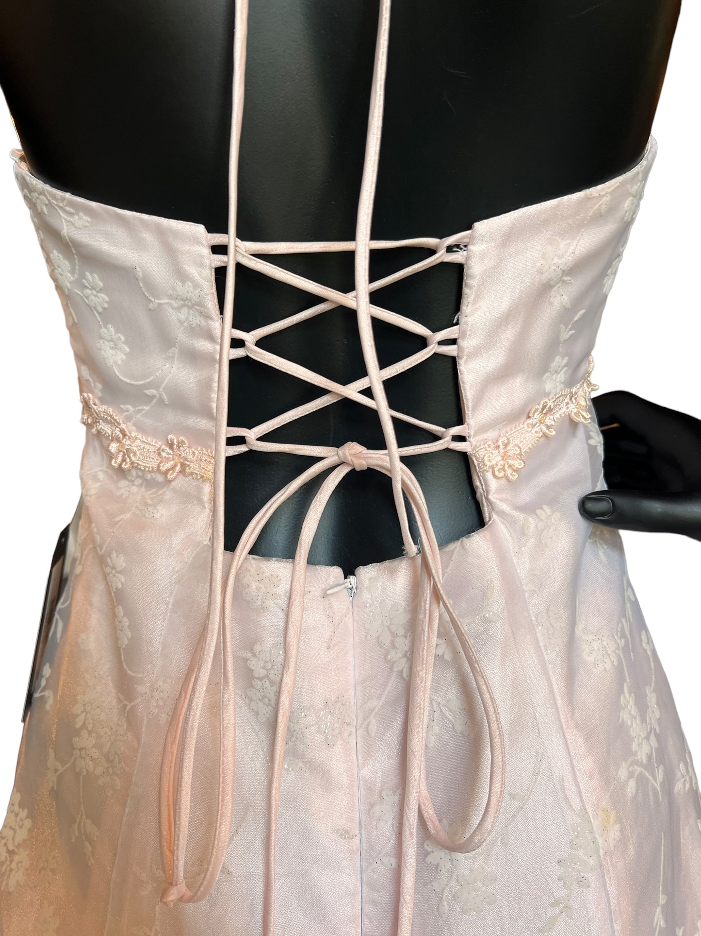 Pink Sparkle Organza Prom Dress