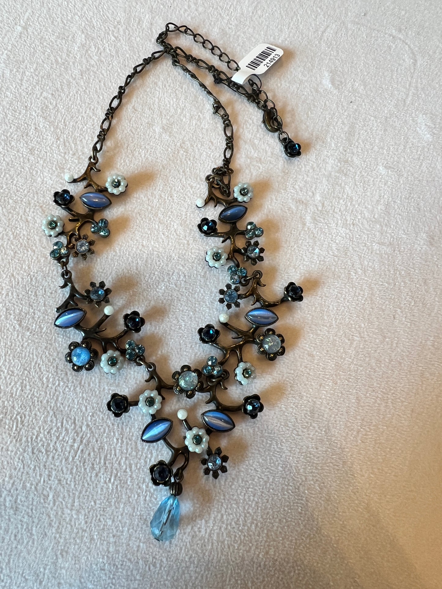 Soft Blue Floral Necklace