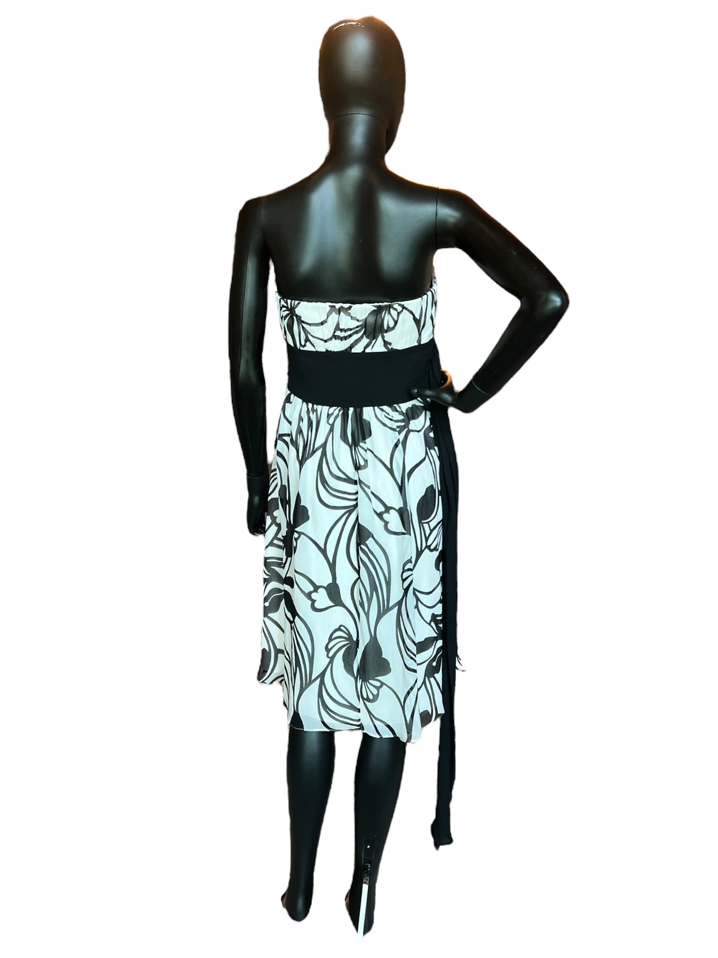 Black/White Chiffon Short Dress