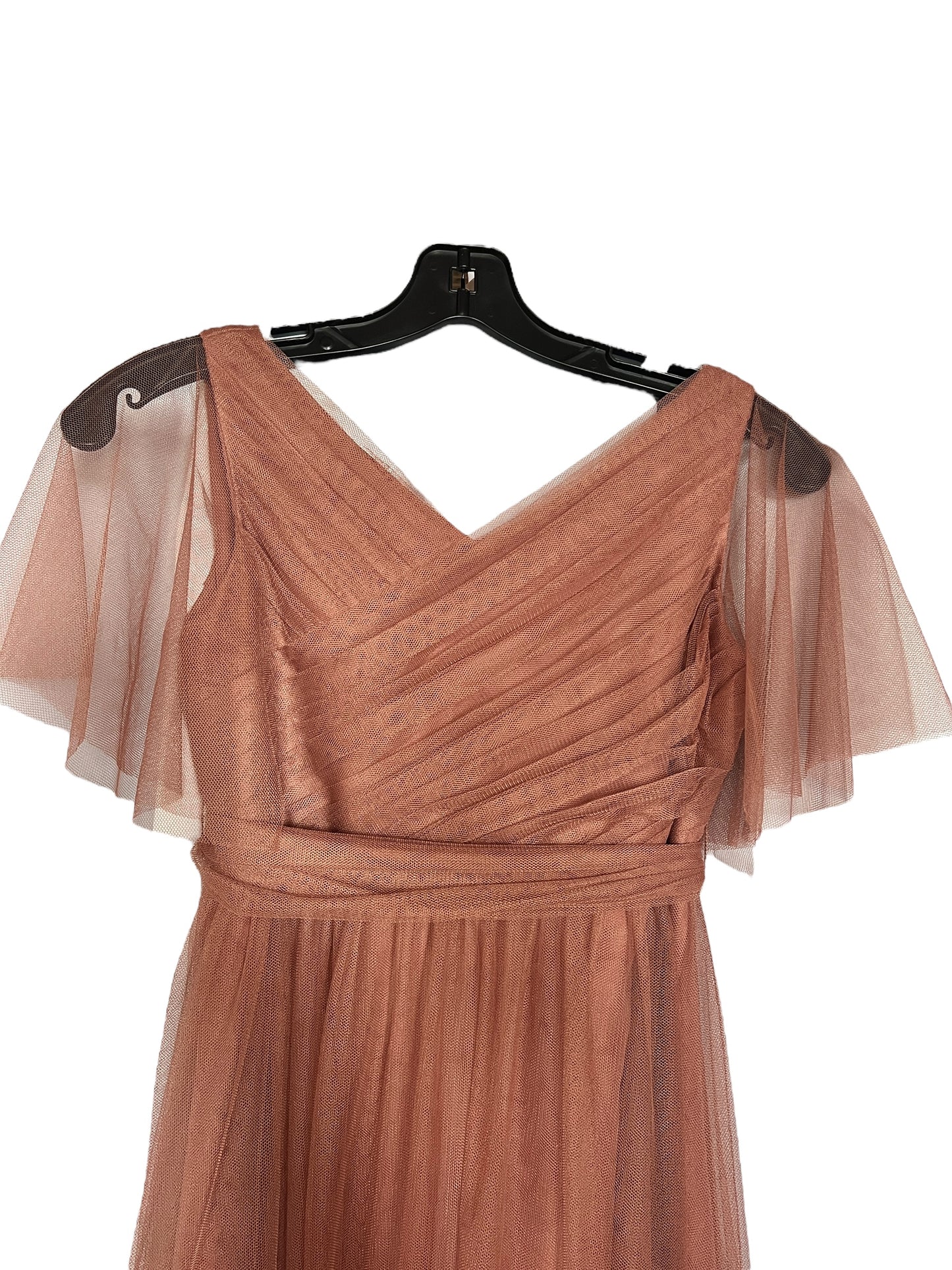 Junior Rust Flutter Tulle Maxi Formal Dress