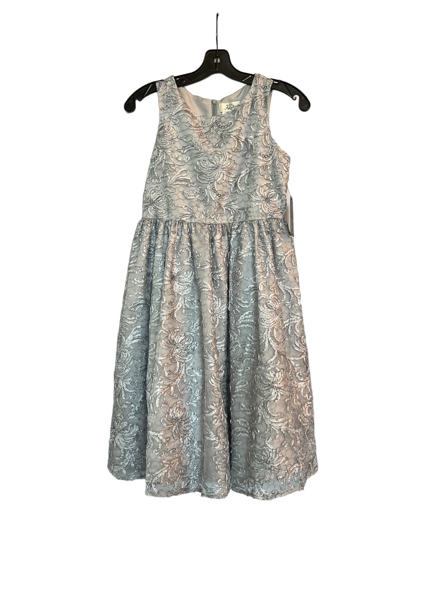 Silver 3D Floral - Child Formal Dress