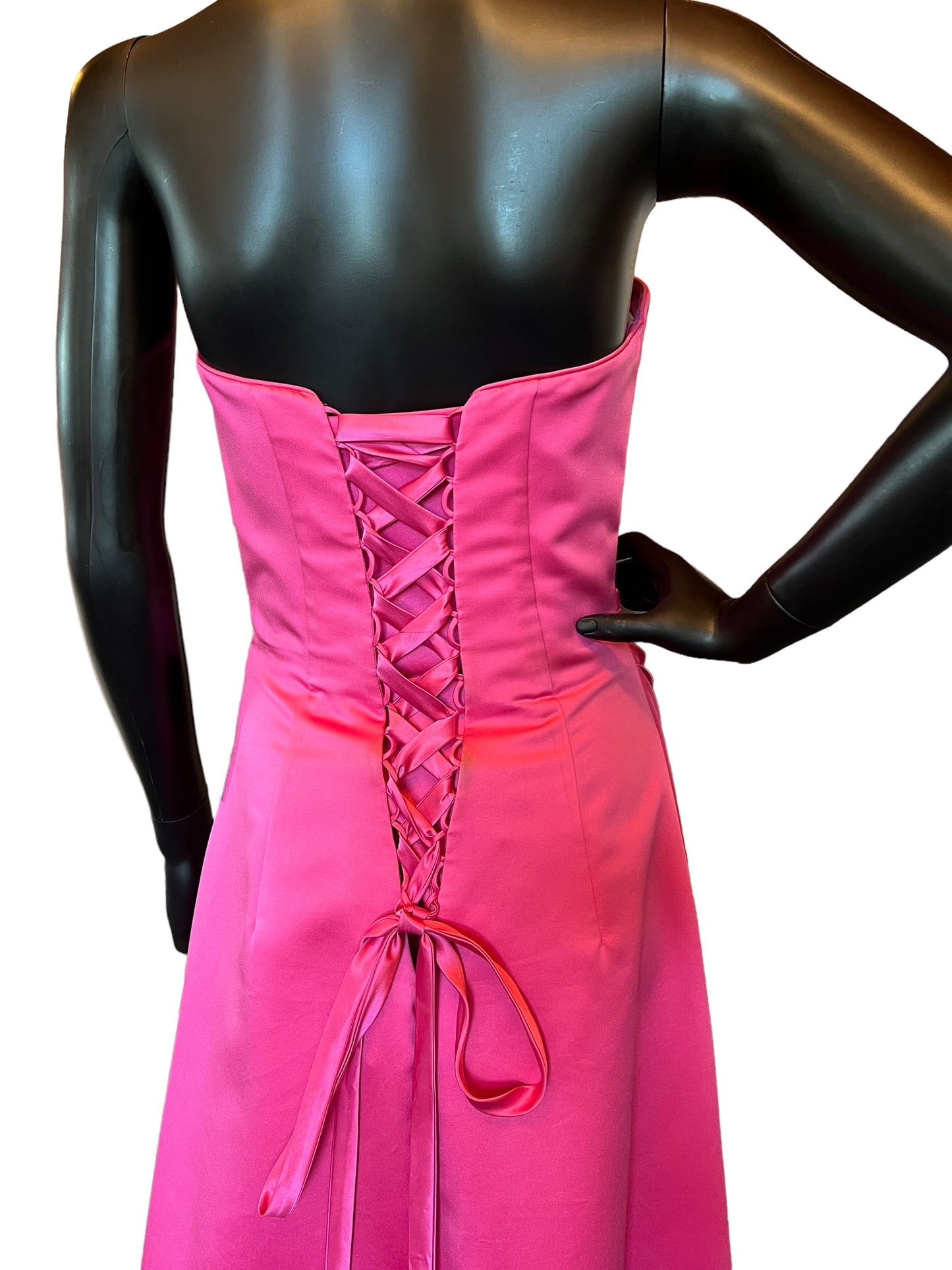 Pink Bridesmaid Corset Formal Dress
