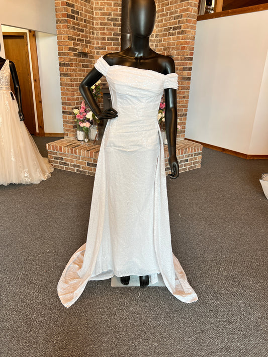 White Sequin Off Shoulder