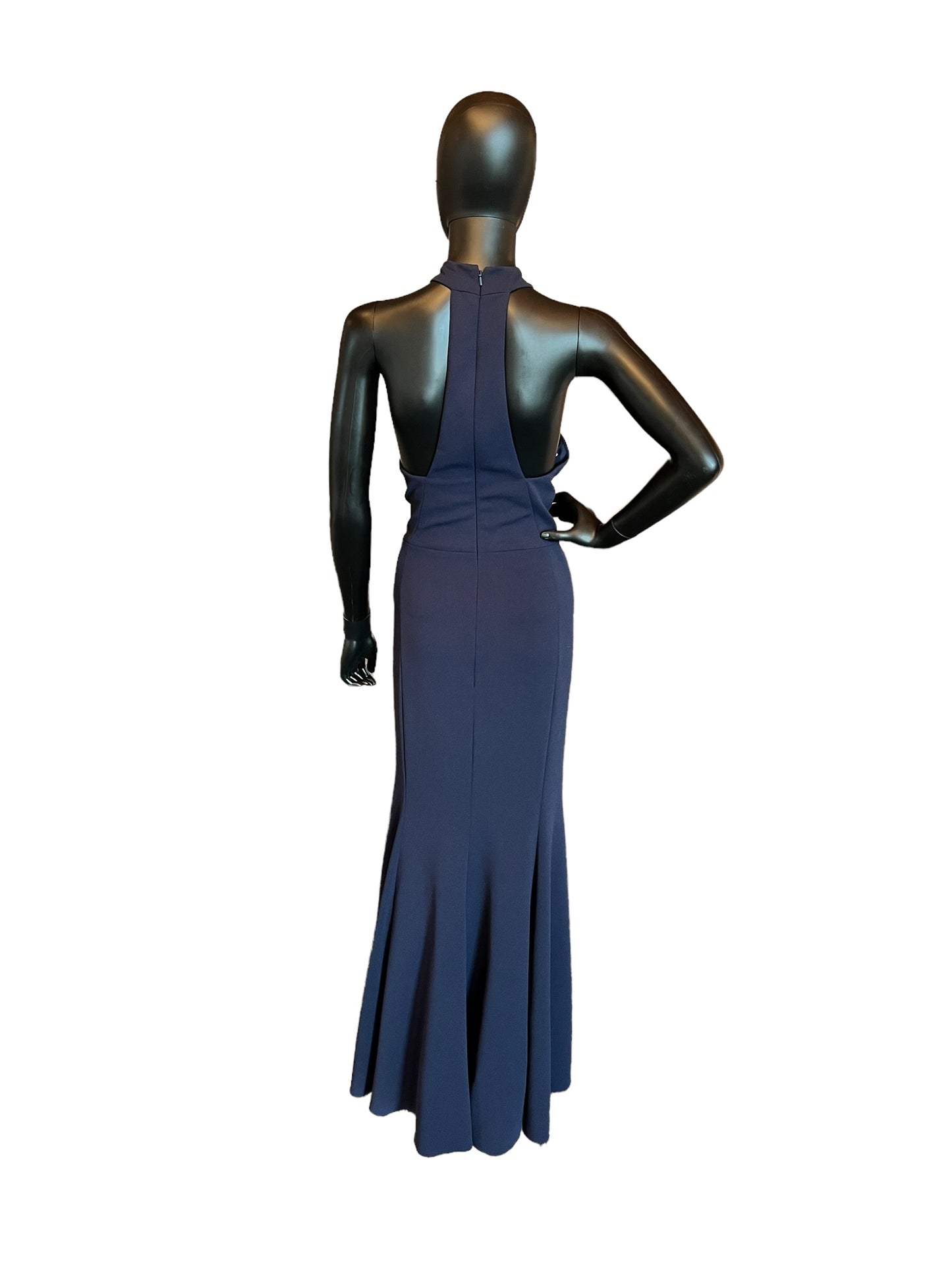 Watters Navy Ballad Crepe Formal Dress