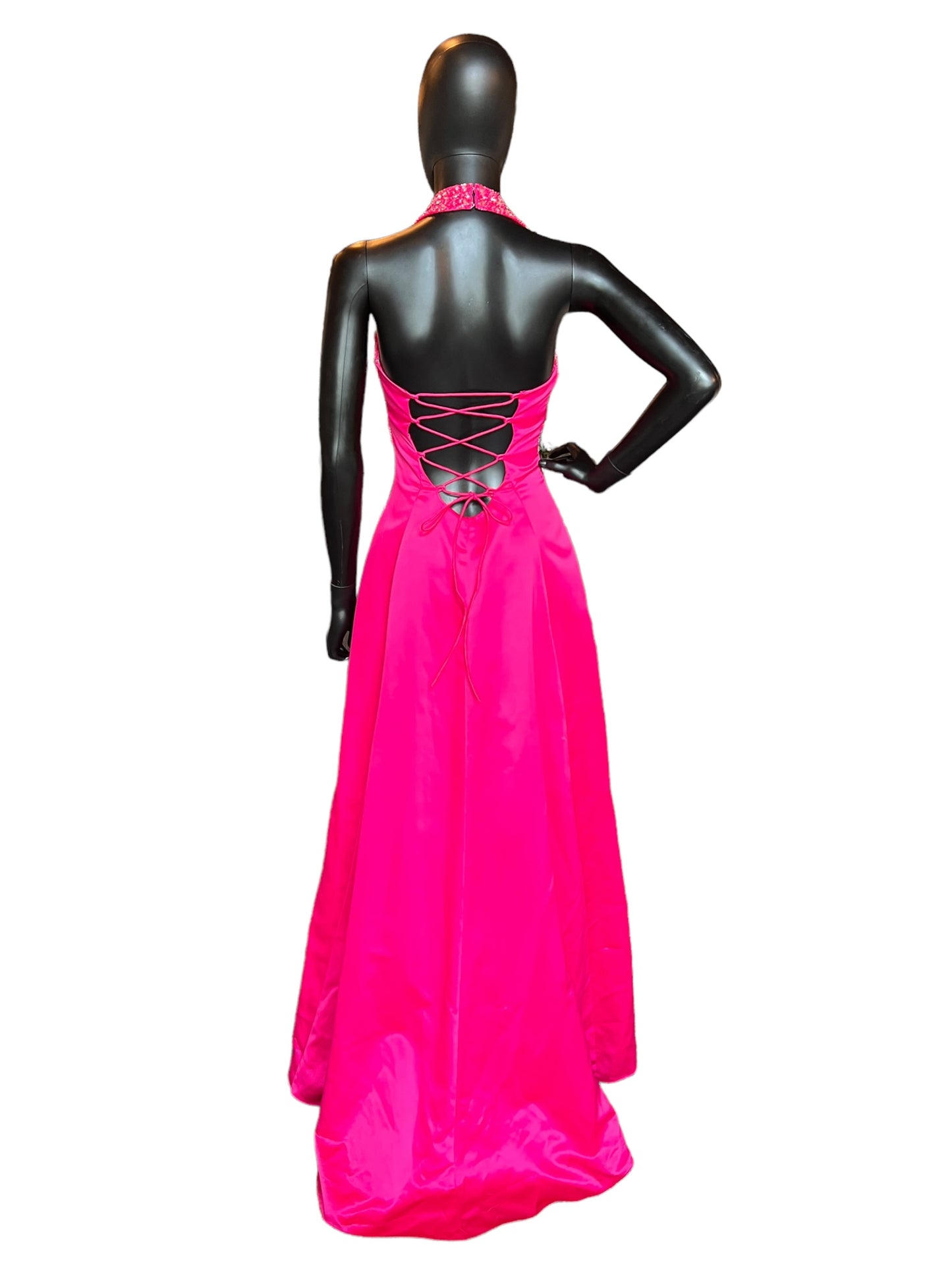 Hot Pink Prom Maxi Formal Dress