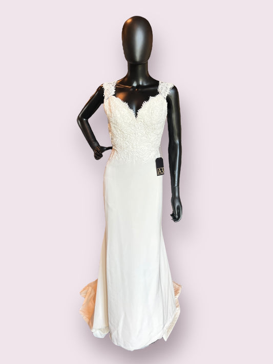 Lace Open Back Chapel - Jim Helm Wedding Gown