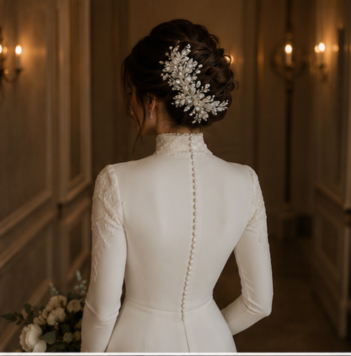 Silver/Crystal Woven Large Hairpiece