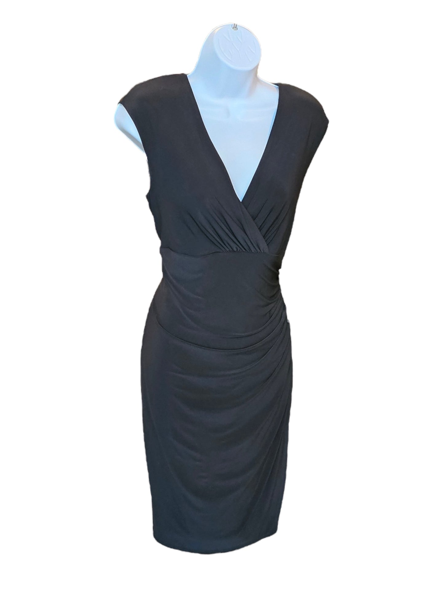Black Jersey Ruched Cocktail Dress - Ralph Lauren