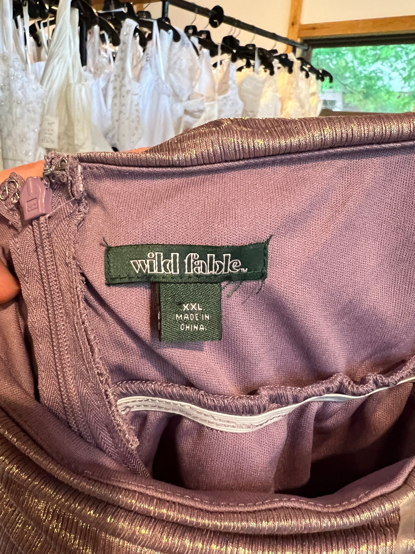 Lavender/Gold Halter Mid-Length Dress