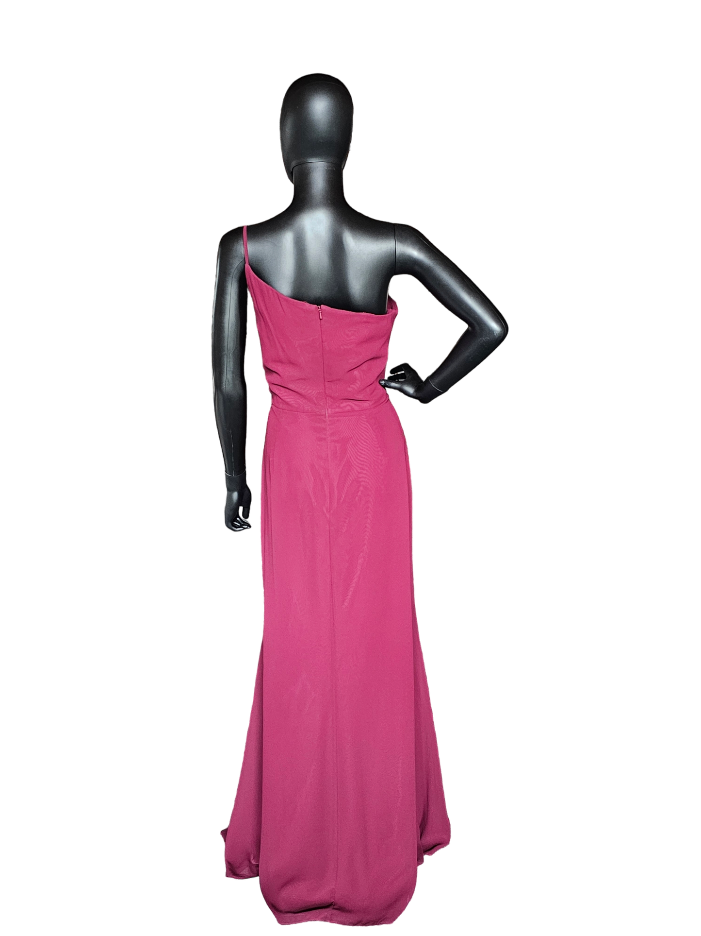 Sangria Chiffon One Shoulder Formal Gown - Hayley Paige - Bridesmaid