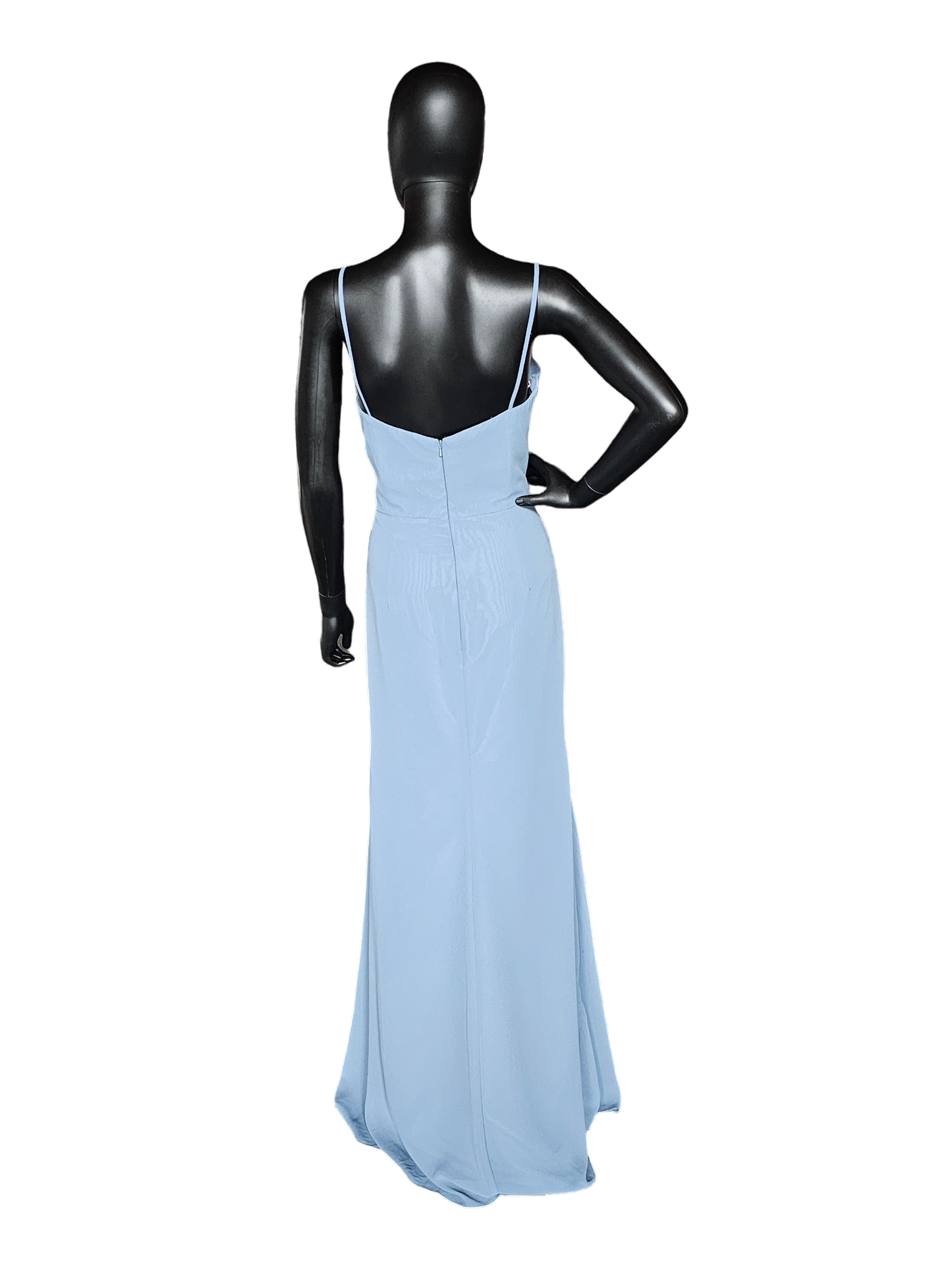 Steel Blue V-Neck Chiffon - Hayley Paige - Bridesmaid Dress