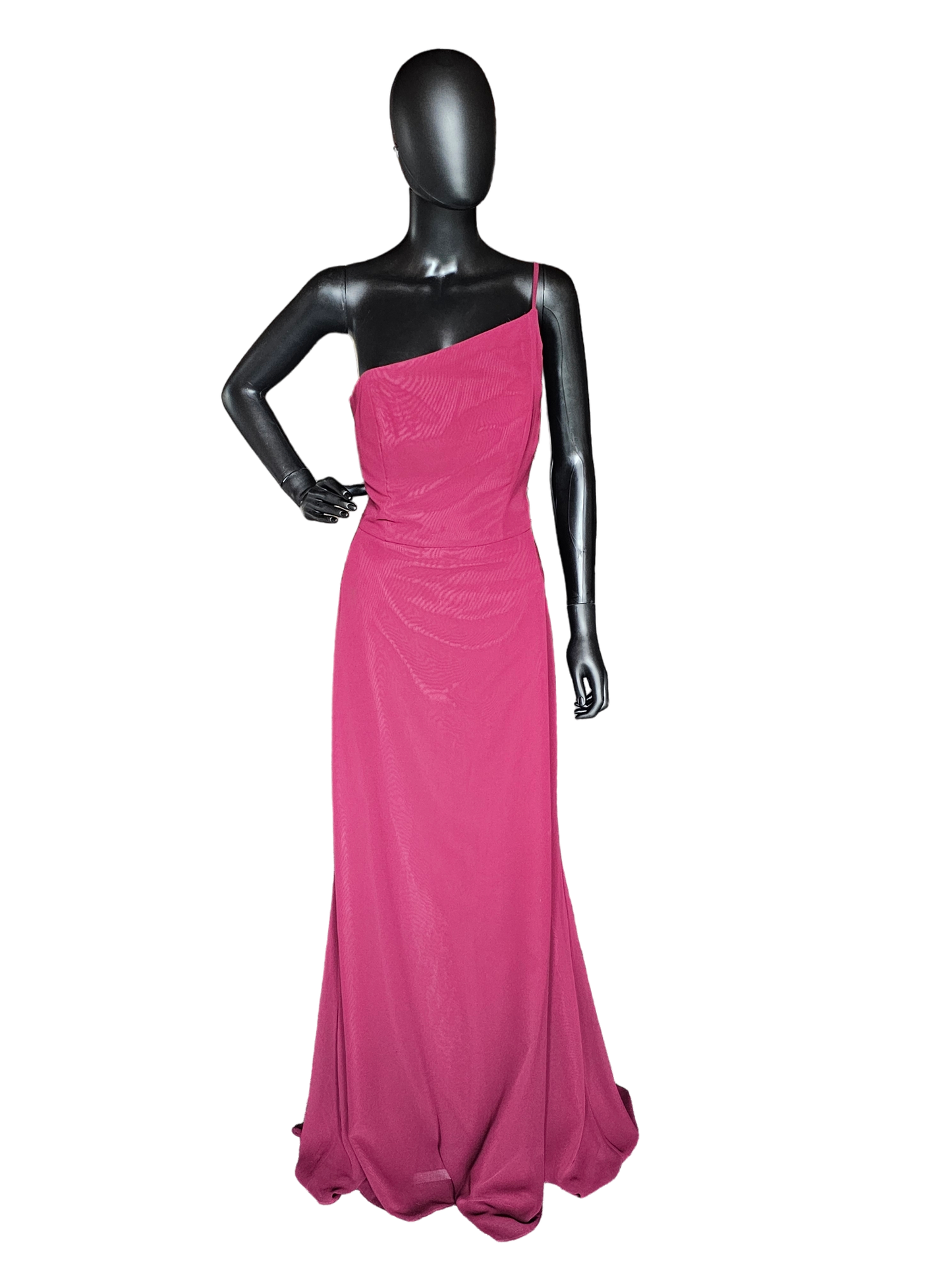 Sangria Chiffon One Shoulder Formal Gown - Hayley Paige - Bridesmaid