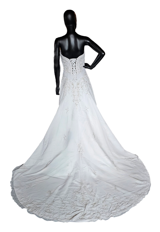 Mori Lee White Embroidered Wedding Gown