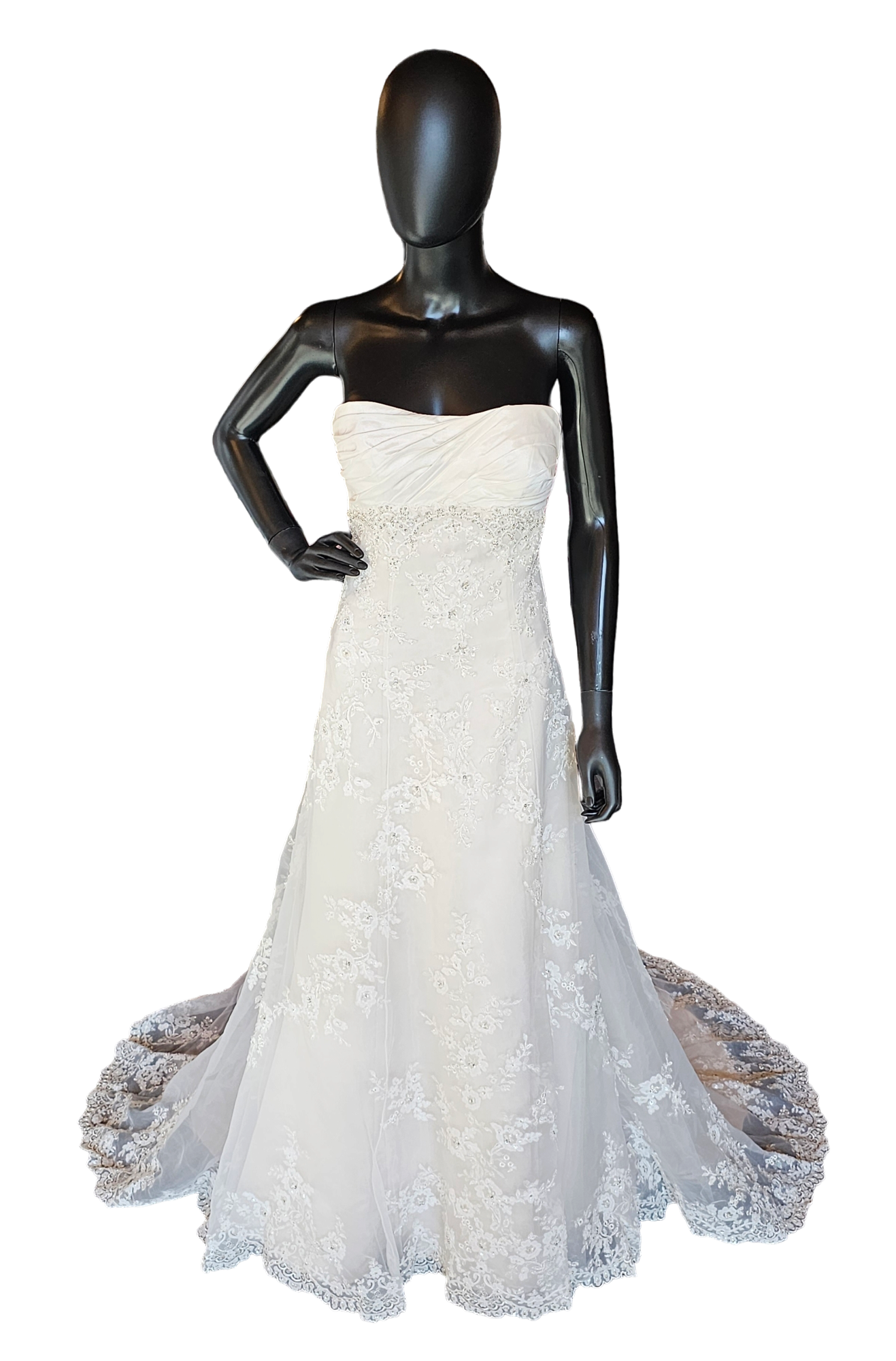 Casablanca Ivory Lace Overlay Wedding Gown