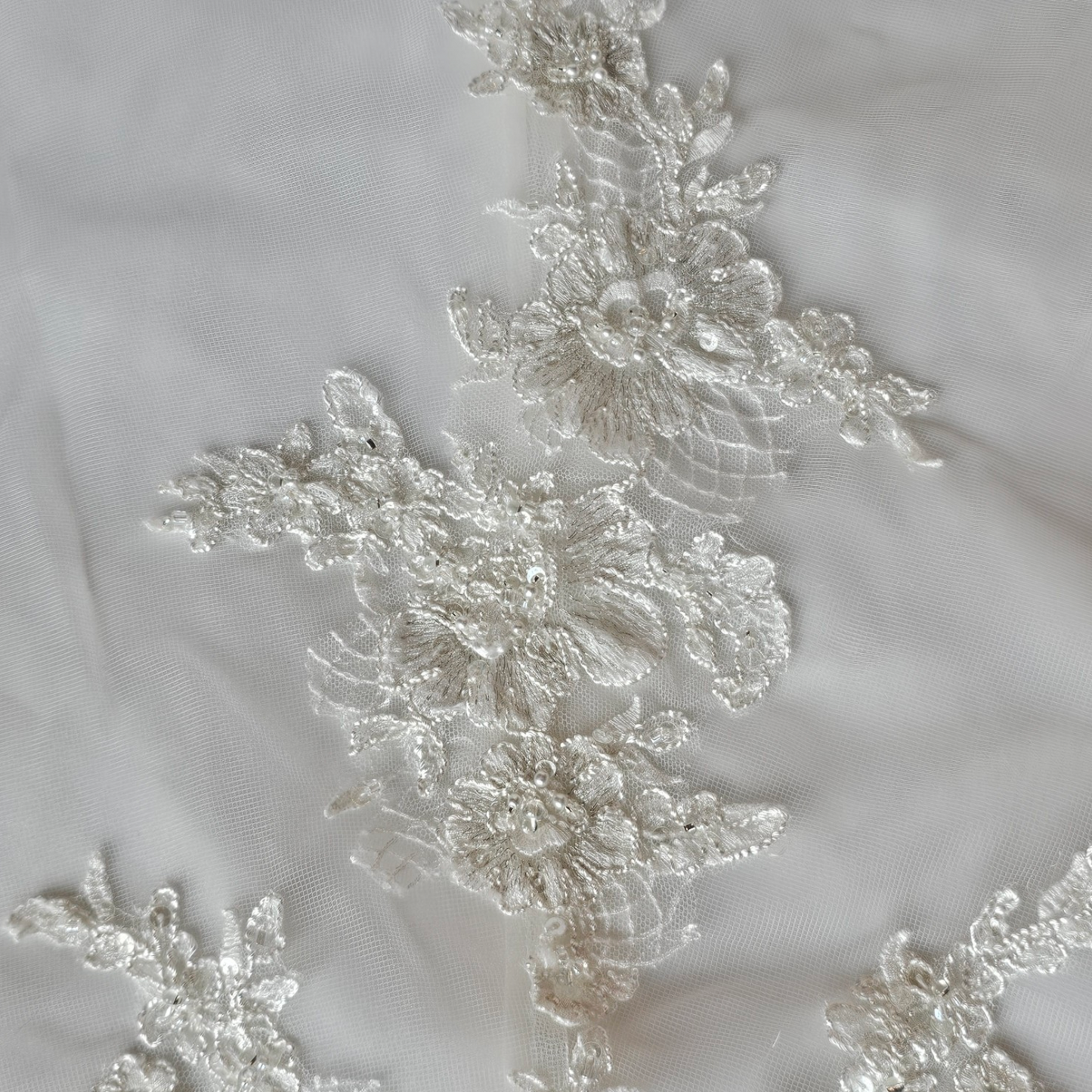 Mori Lee Lace Overlay V-Neck Wedding Gown