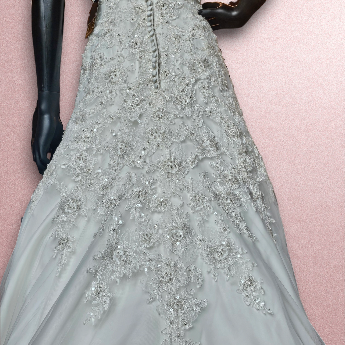 Mori Lee Lace Overlay V-Neck Wedding Gown