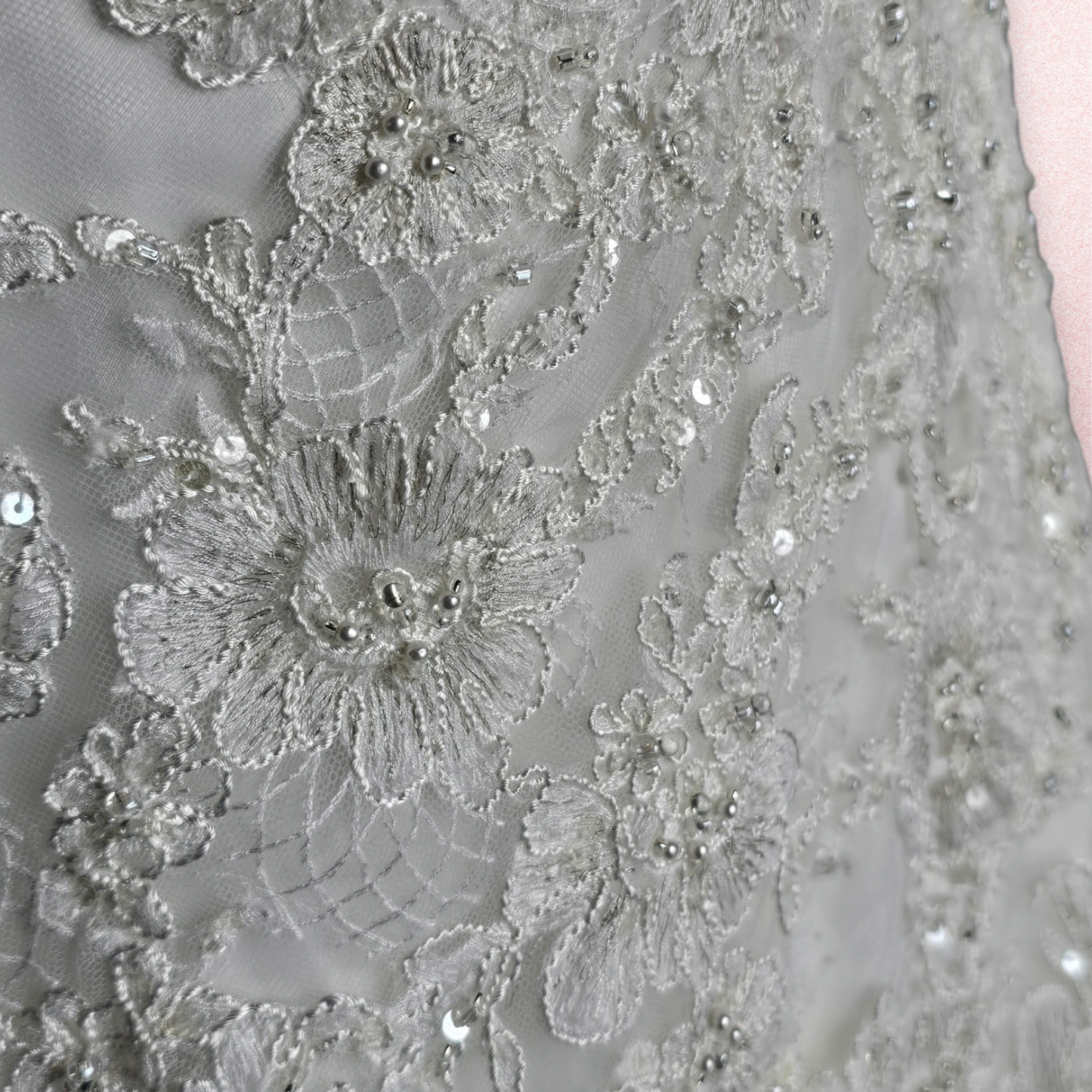 Mori Lee Lace Overlay V-Neck Wedding Gown