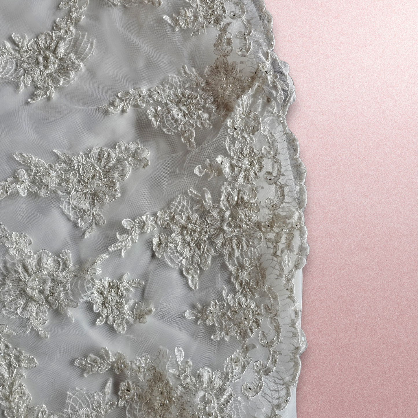 Mori Lee Lace Overlay V-Neck Wedding Gown