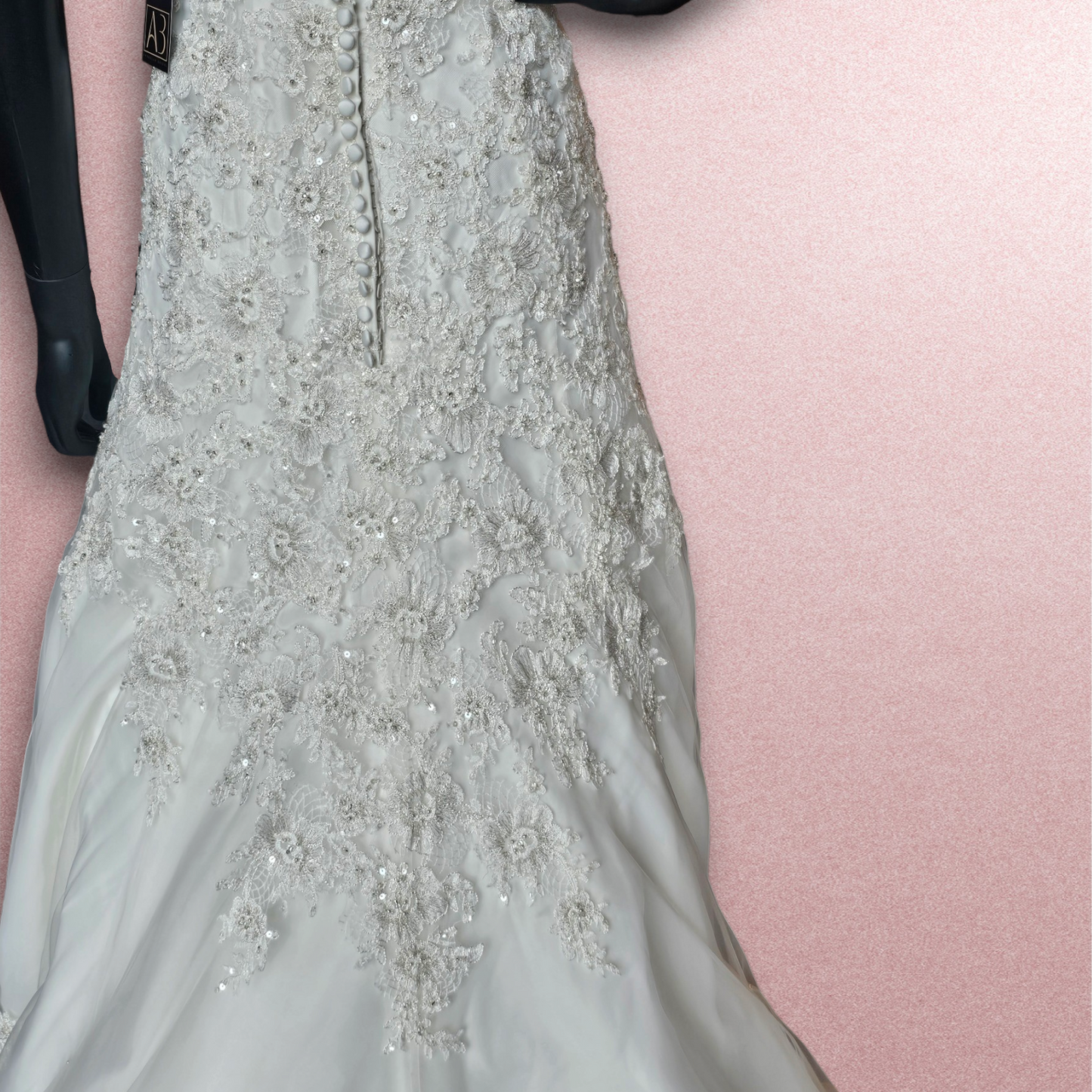 Mori Lee Lace Overlay V-Neck Wedding Gown