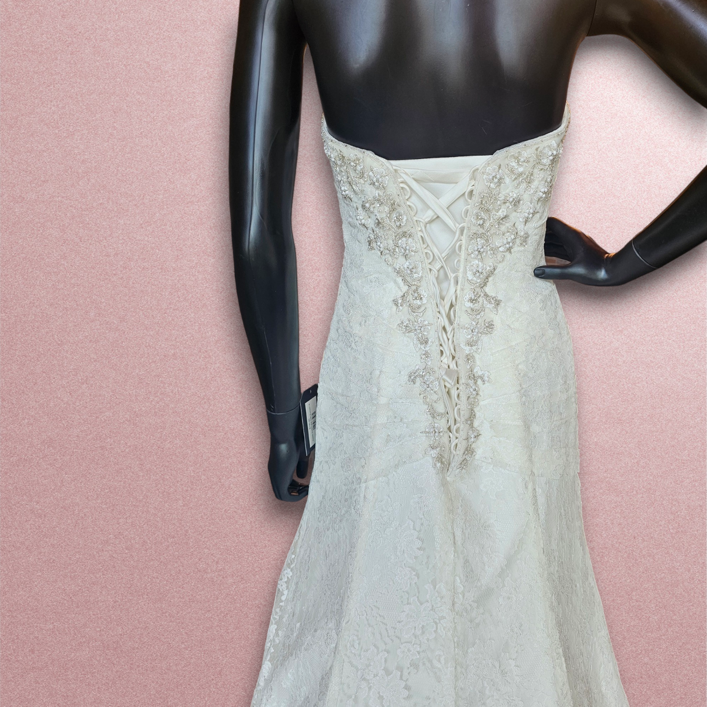 David's Bridal Lace Side Ruched Wedding Gown