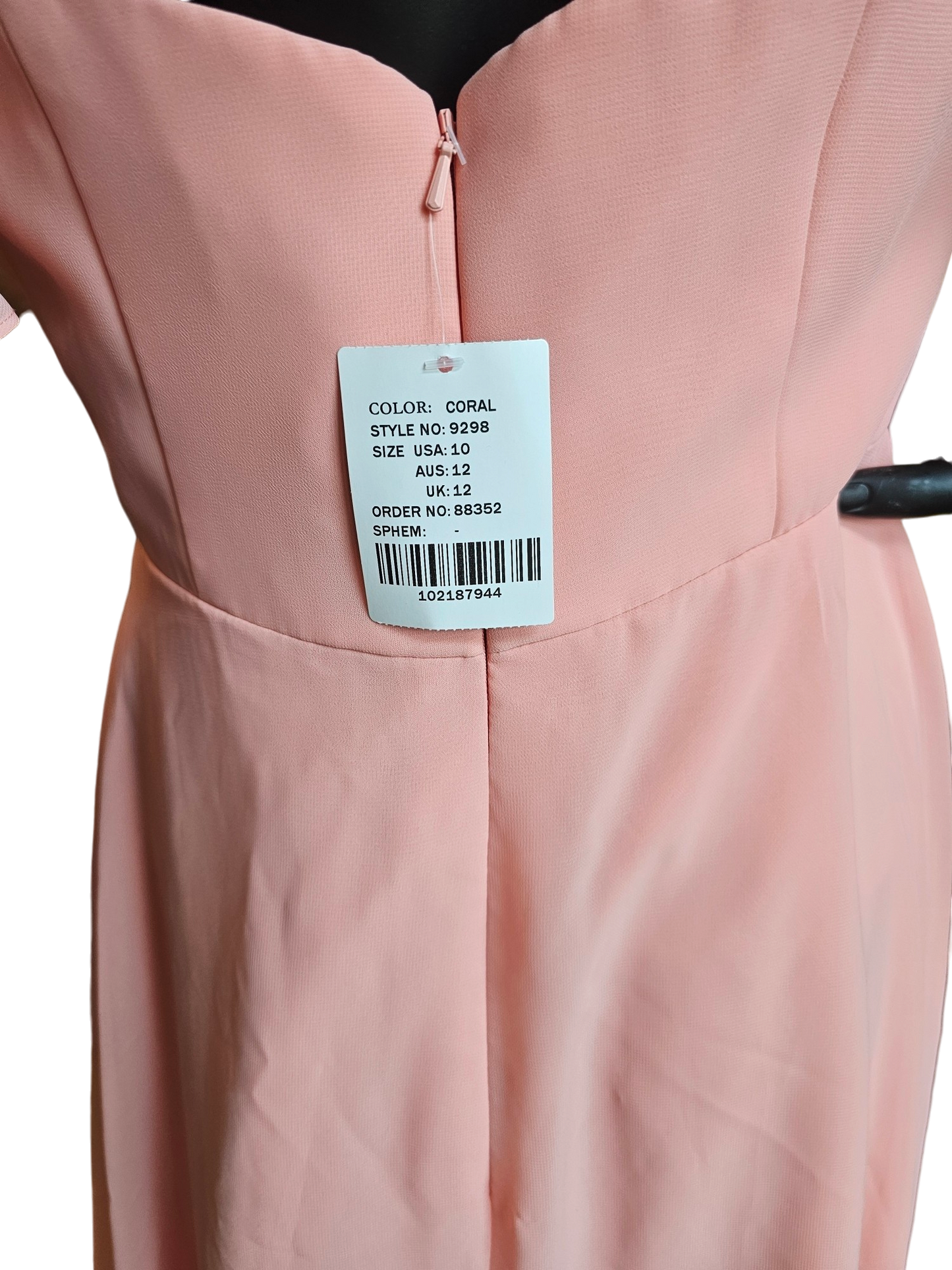 Peach Chiffon Sorrella Vita Flutter Off Shoulder Formal Dress