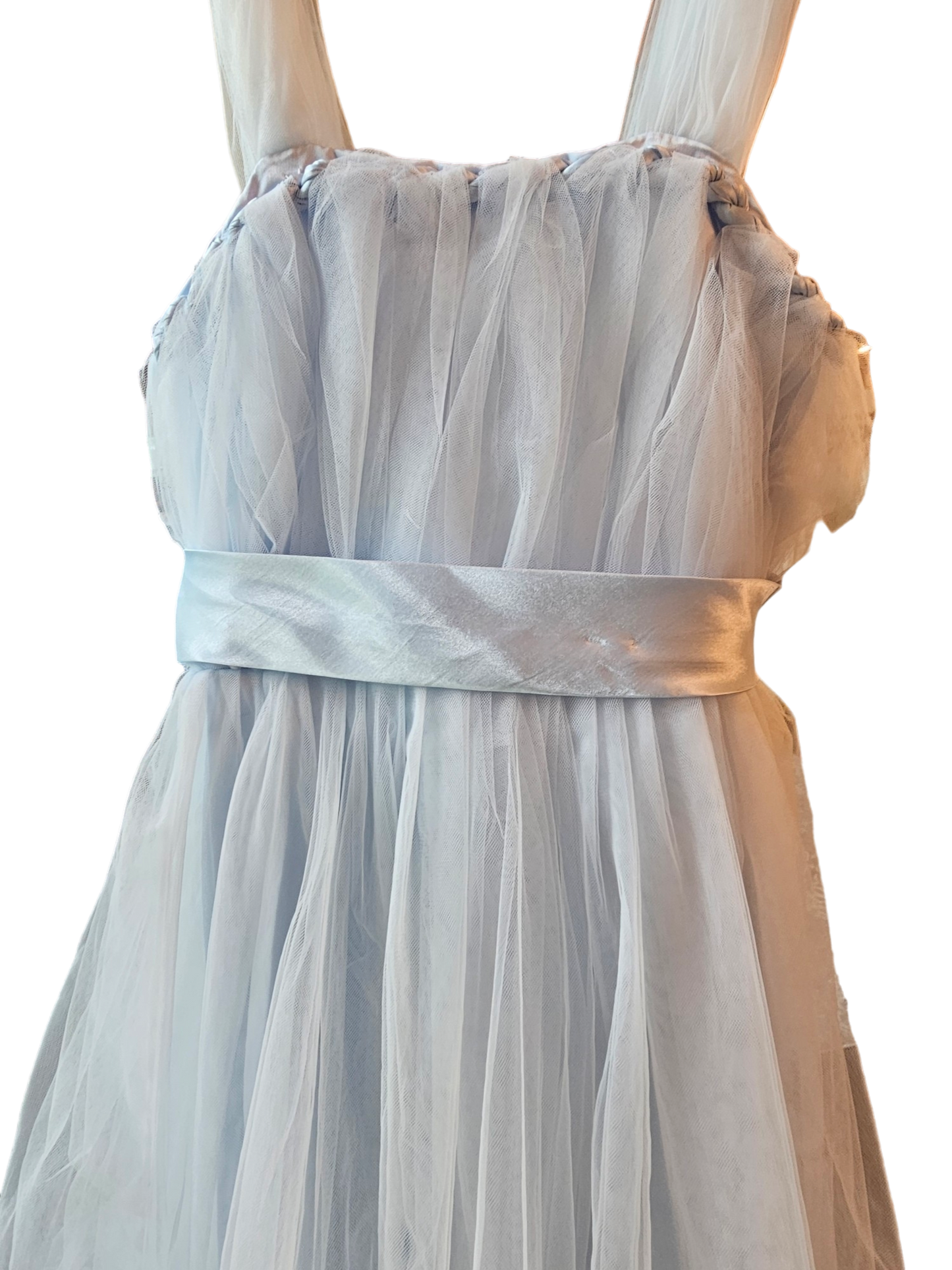 Sky Blue Tulle Jr. Bridesmaid Dress