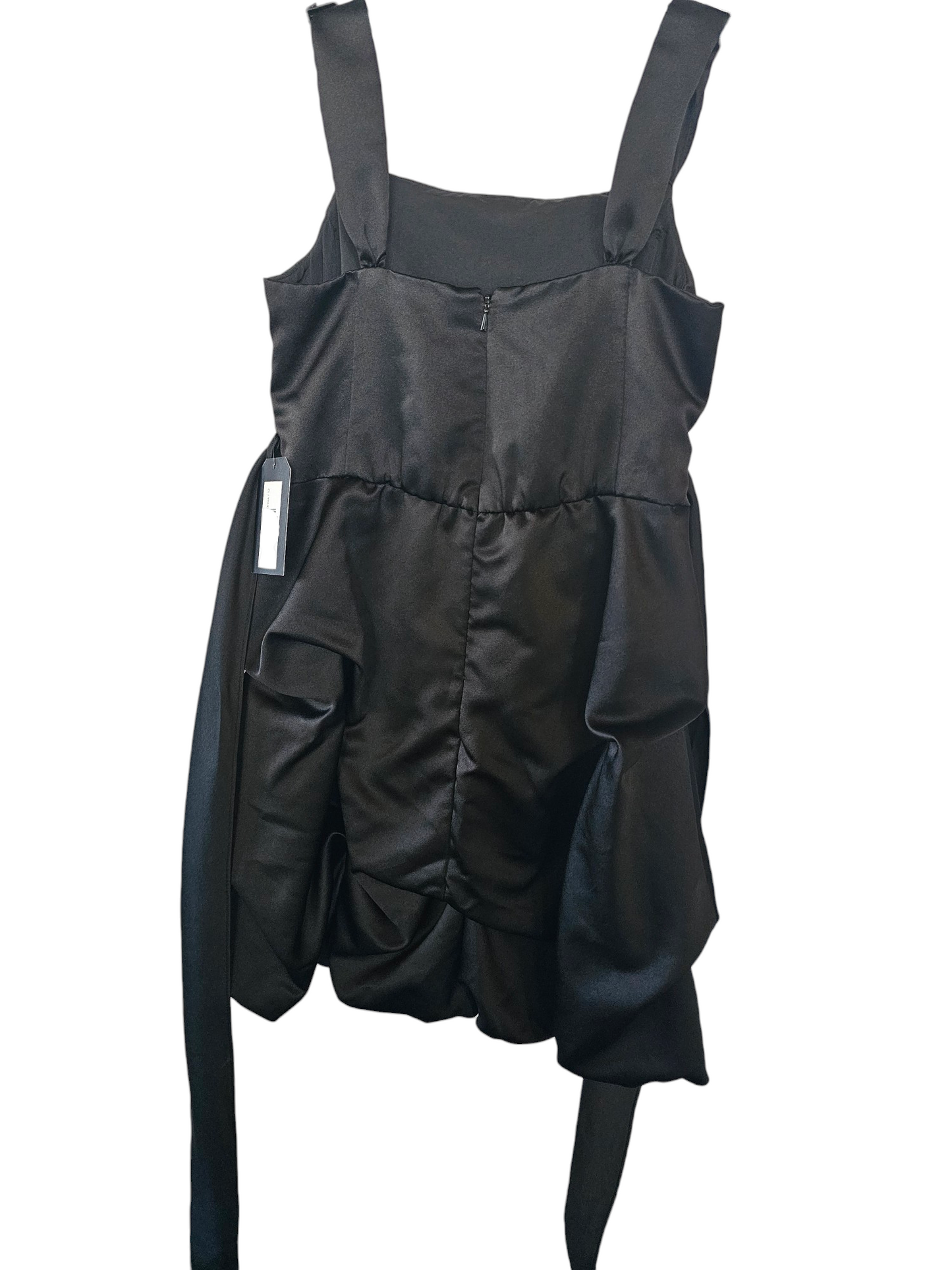 Black Satin Tuck Bubble Dress - Childs Formal Dress