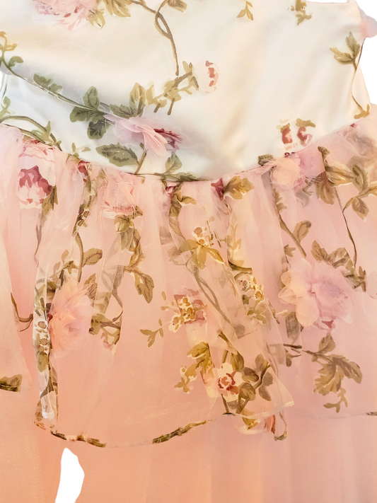 Pink Floral One Shoulder Childs (new)