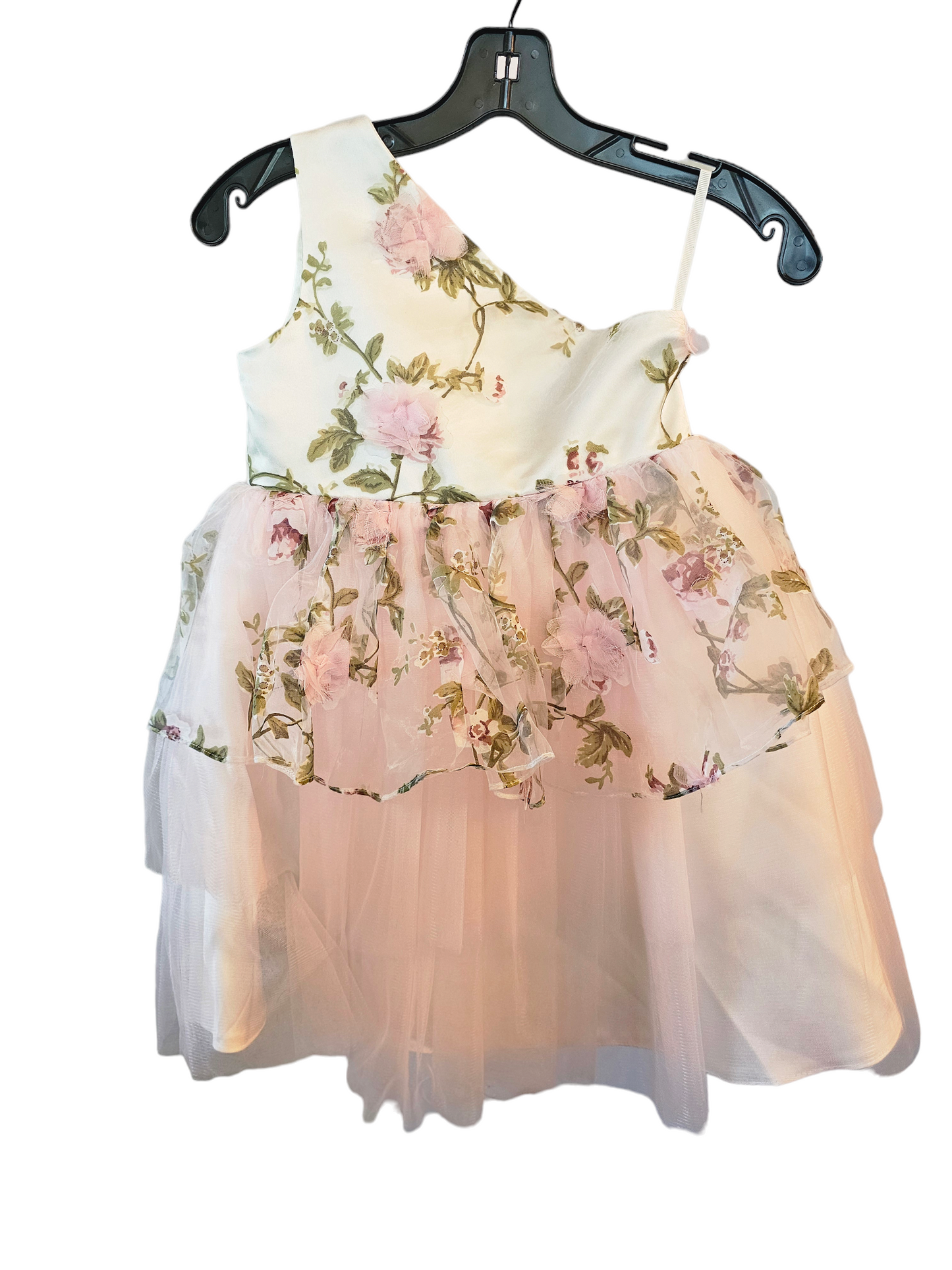 Pink Floral One Shoulder Childs (new)