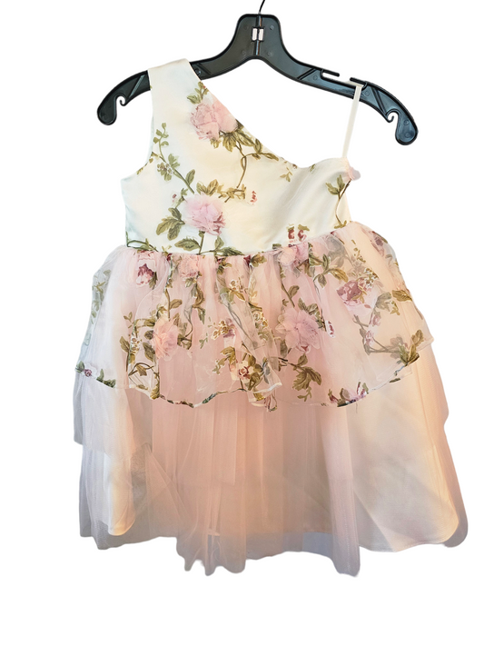 Pink Floral One Shoulder Childs (new)