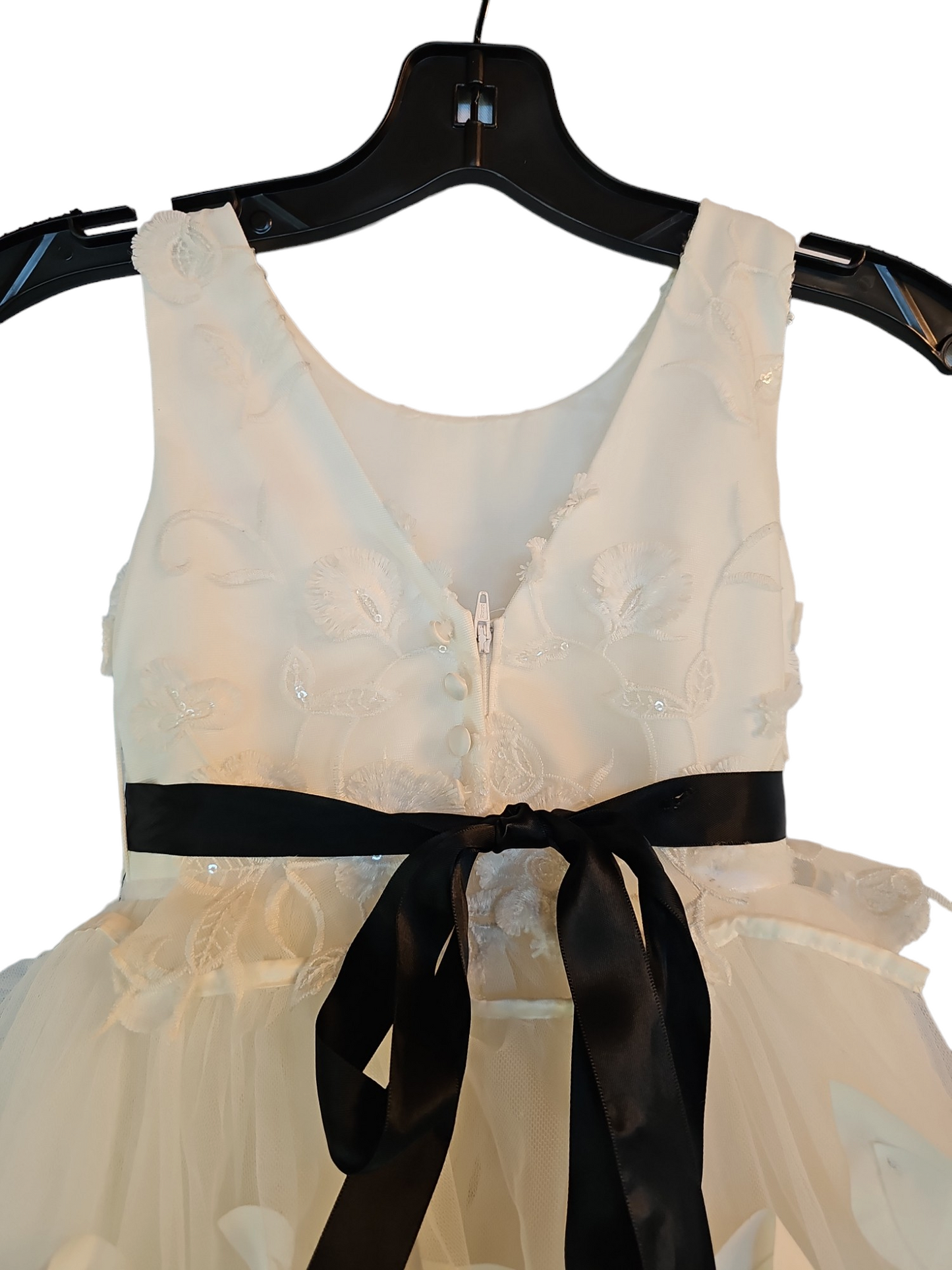 Ivory Applique Tulle Flower Girl