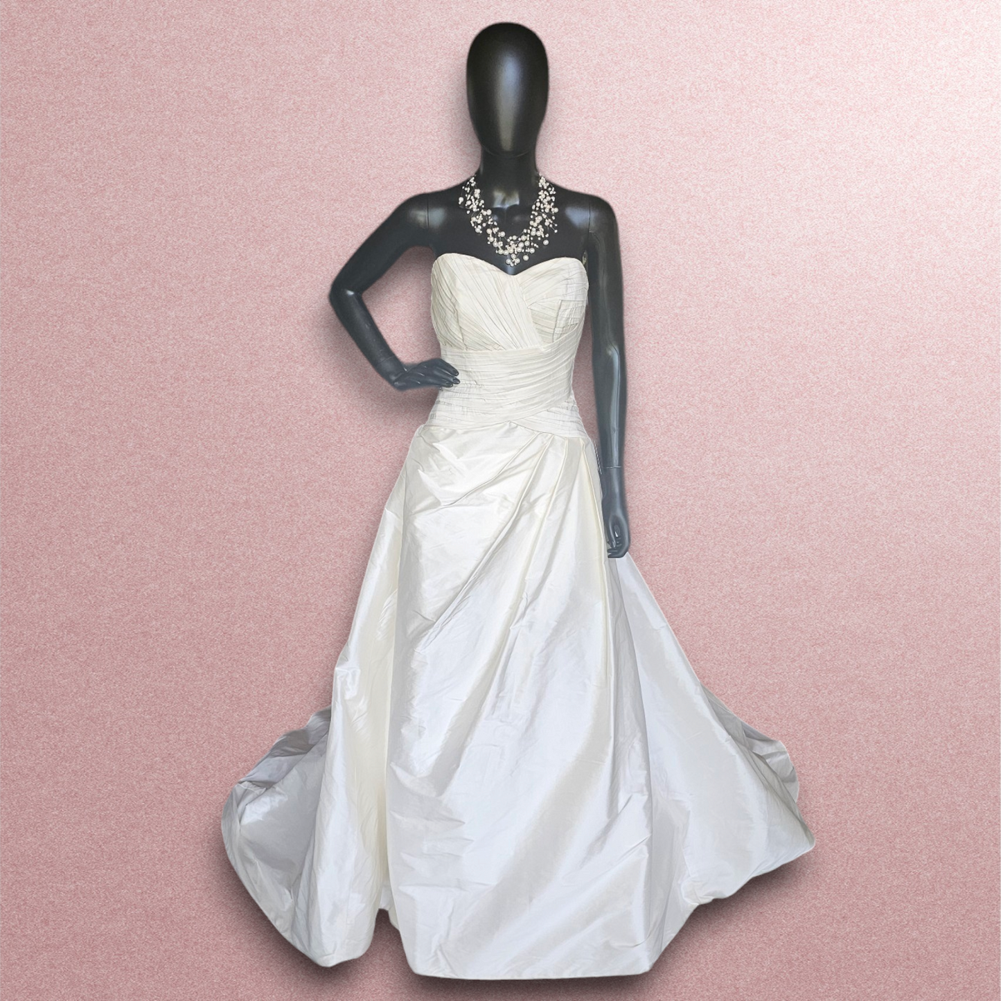 San Patrick Cream Dupioni Silk A-Line Wedding Gown