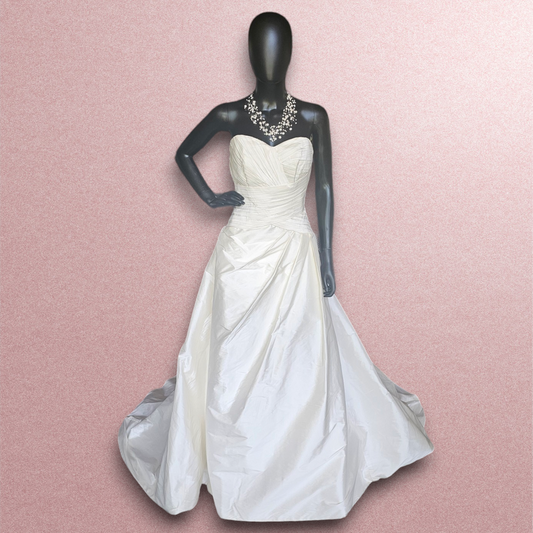 San Patrick Cream Dupioni Silk A-Line Wedding Gown