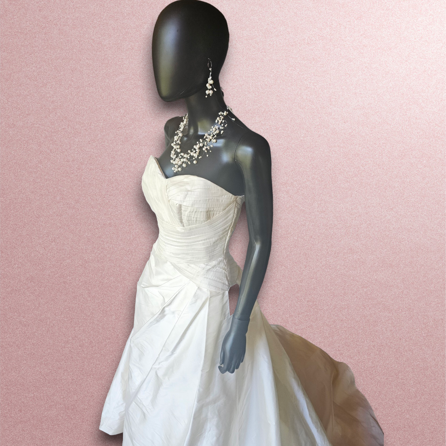 San Patrick Cream Dupioni Silk A-Line Wedding Gown