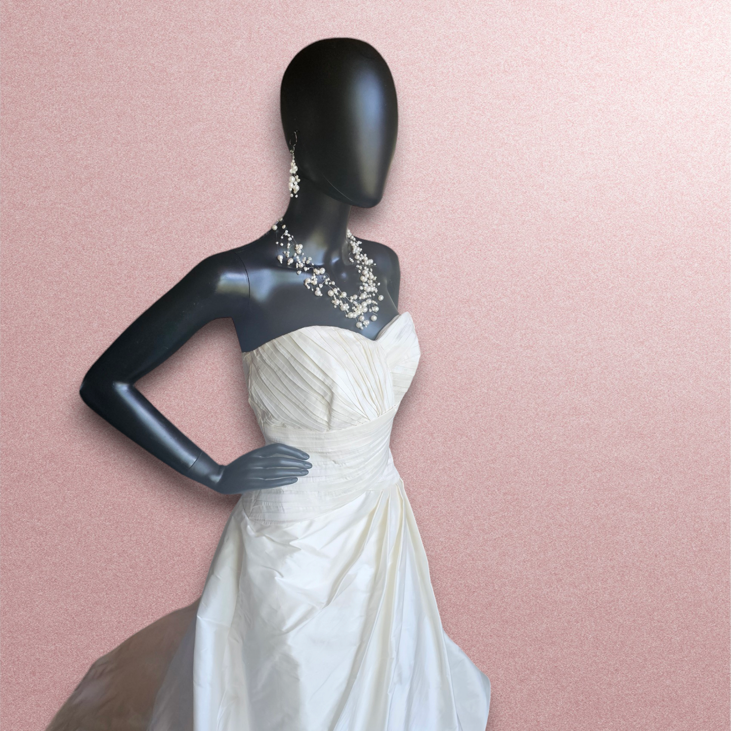 San Patrick Cream Dupioni Silk A-Line Wedding Gown