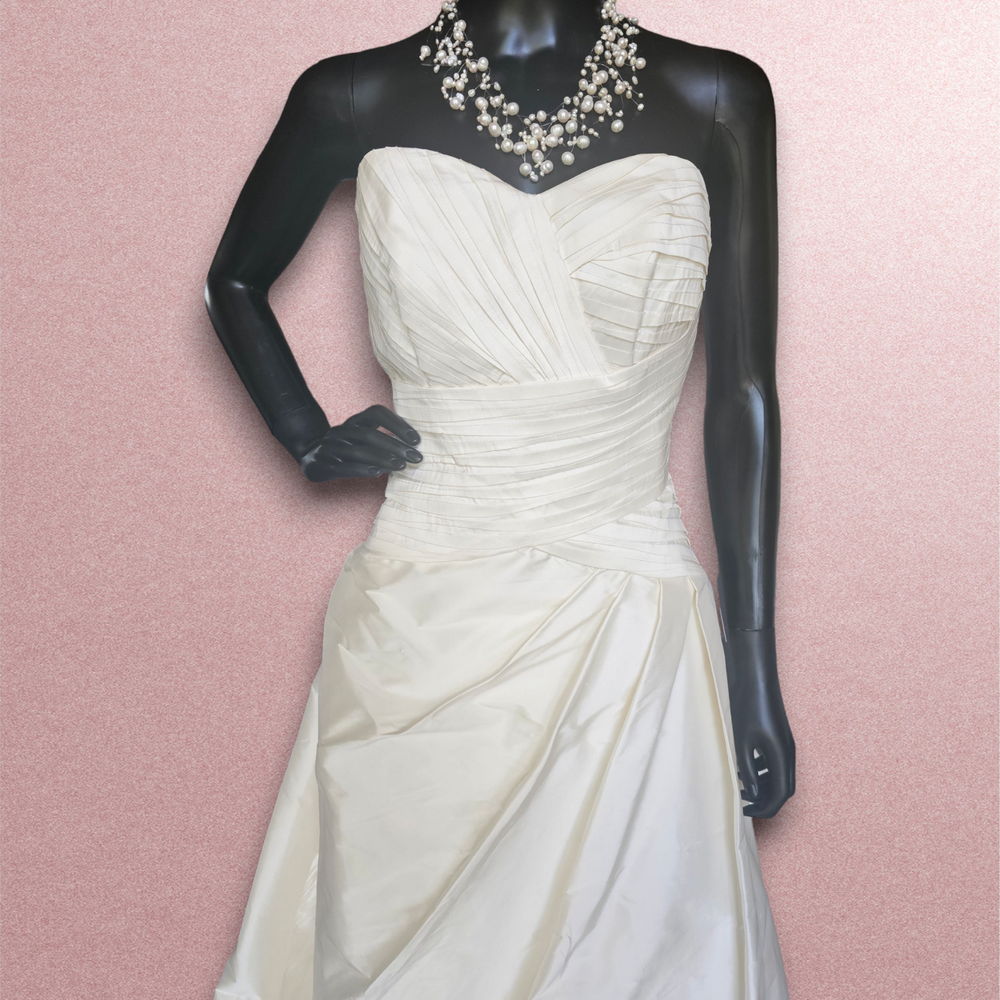 San Patrick Cream Dupioni Silk A-Line Wedding Gown