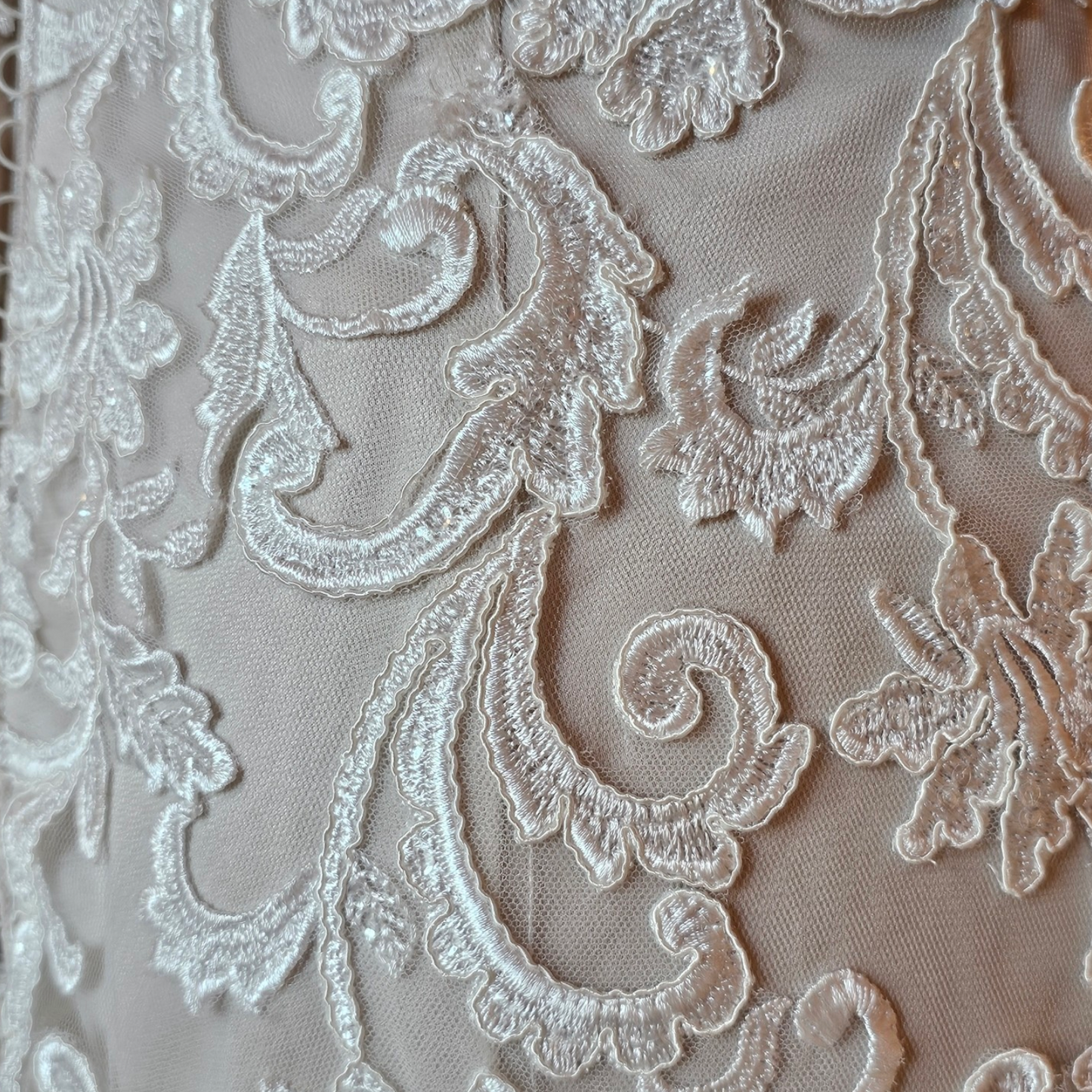 Mori Lee 2-Tone Lace Strapless Wedding Gown