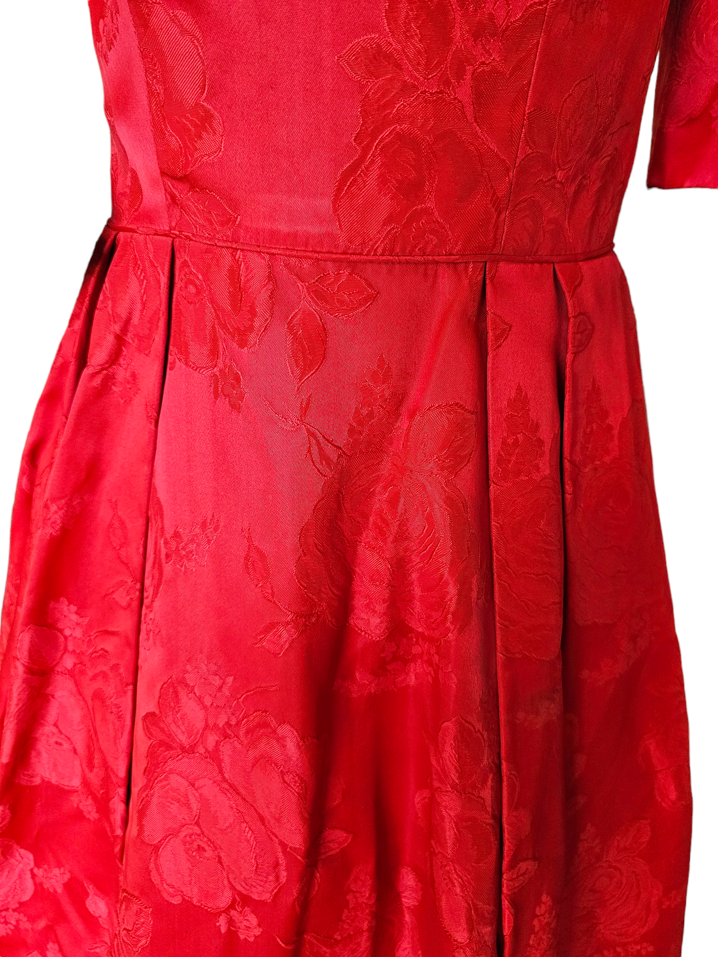 Vintage 50's Red Brocade Party Dress