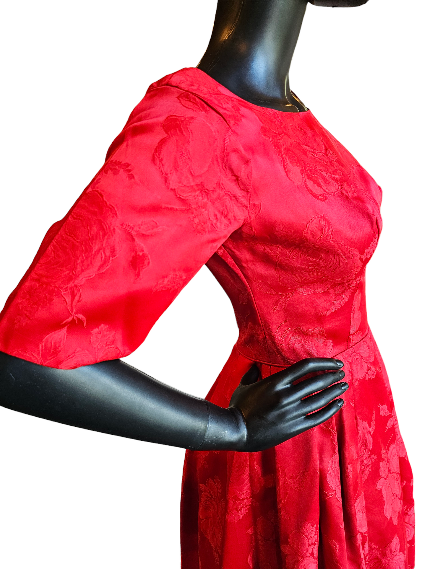 Vintage 50's Red Brocade Party Dress